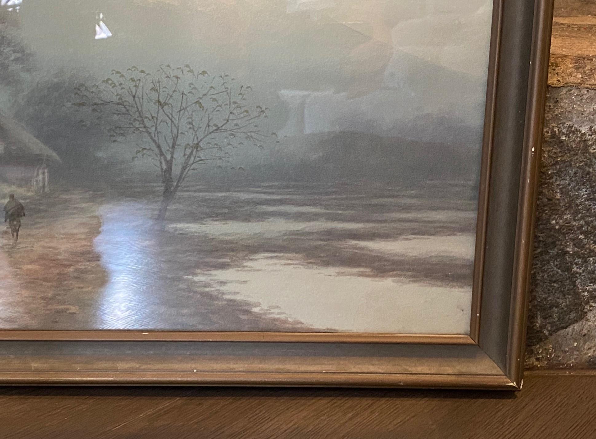S. Tosuke Firmato Acquerello originale giapponese del paesaggio del Monte Fuji In condizioni buone in vendita a Studio City, CA