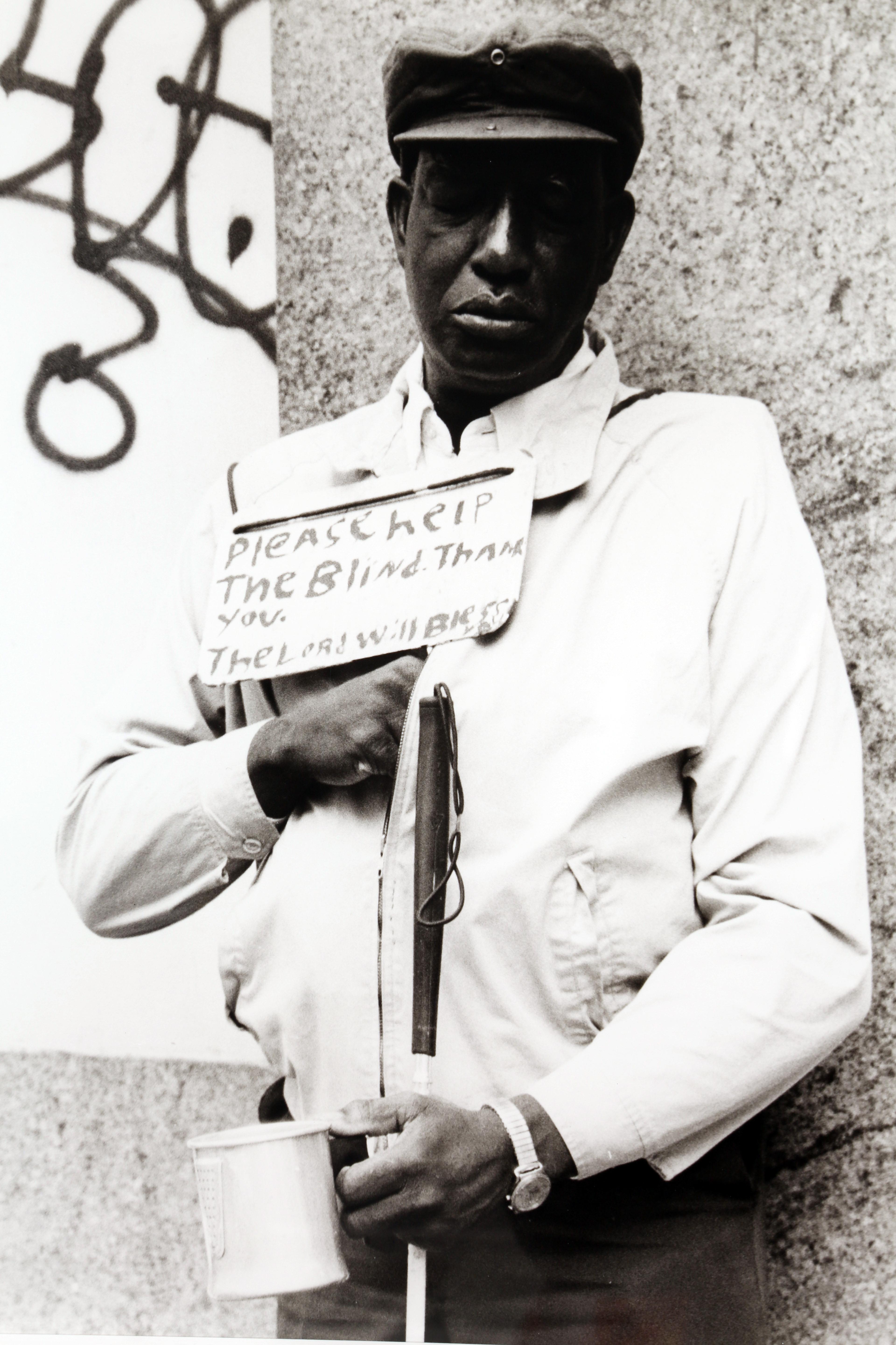 Blind Beggar - Broadway & 34th St., New York City  - Photograph by S. Vincent Dillard