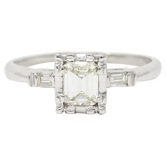 S. Wechter Co. 1950s 0.62 Carat Diamond 14 Karat White Gold Engagement Ring S. Wechter Co. 1950s 0.62 Carat Diamond 14 Karat White Gold Engagement Ring