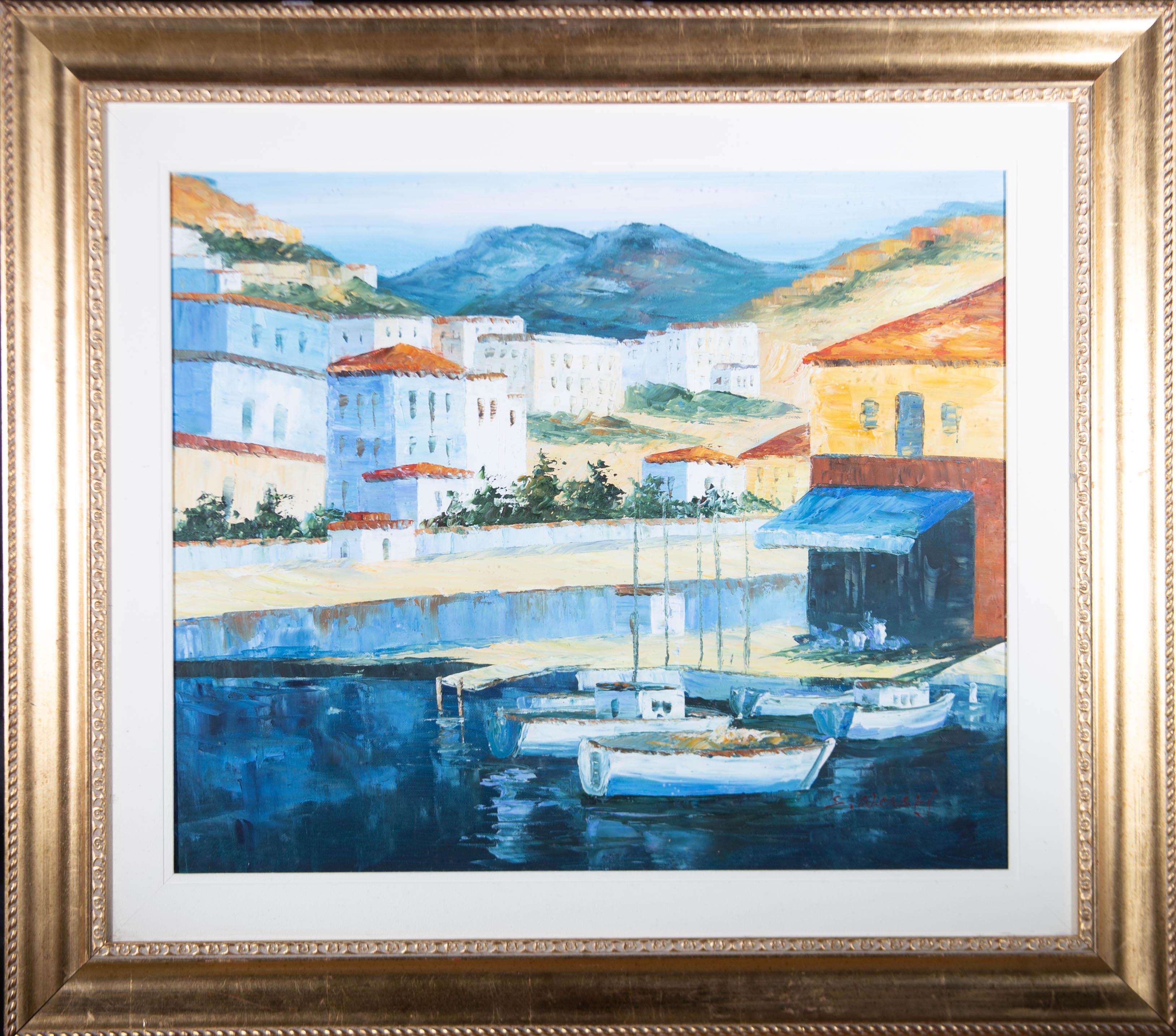 S. Wersky - Contemporary Oil, Mediterranean Harbour 1