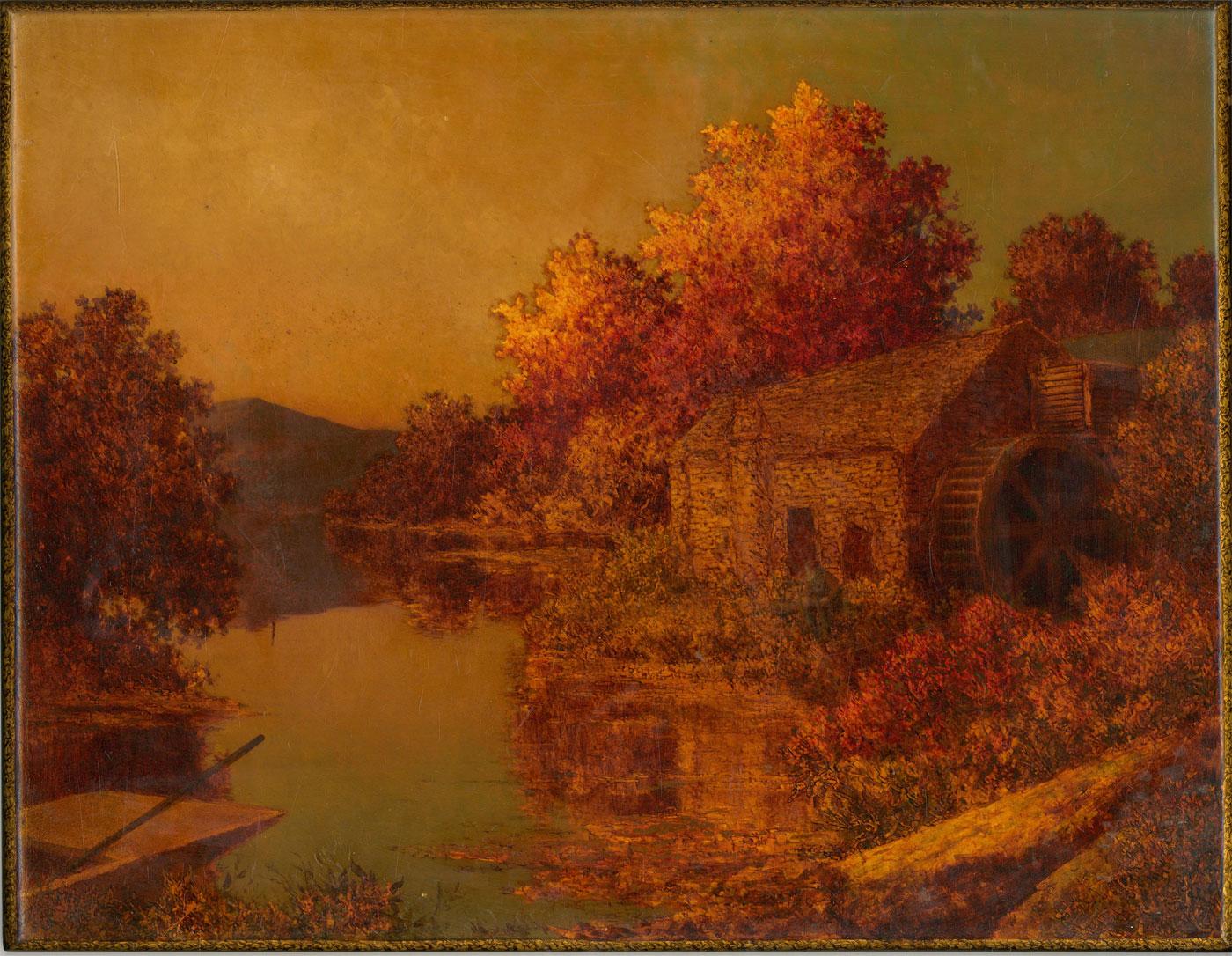 S Wesley - Olio della metà del XX secolo, Tramonto stordente in vendita 3