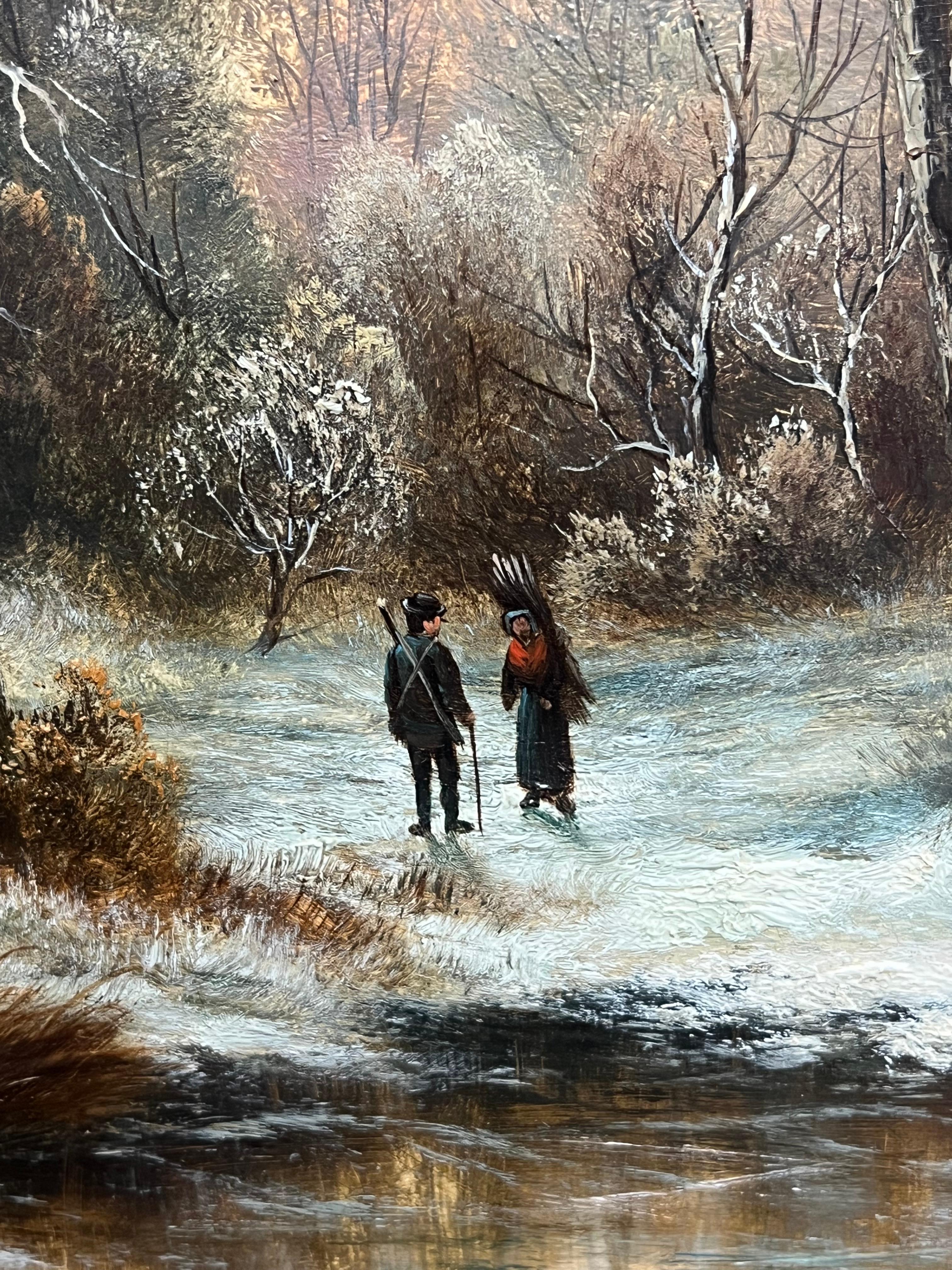Bosque de invierno
de S. William (británico, finales del siglo XIX)
óleo sobre tabla firmado, enmarcado
Enmarcado: 18 x 26,5 pulgadas
panel: 13 x 21 pulgadas
Inscrito en el reverso con la antigua procedencia de Christies
Procedencia: colección