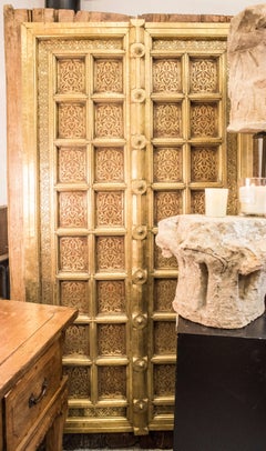 19th Century Brass and Copper on wood  Spanish Door