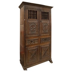 S XVII Carved Walnut Buffet and Iron Handles S XVII Aragonesa School, Spain  at 1stDibs