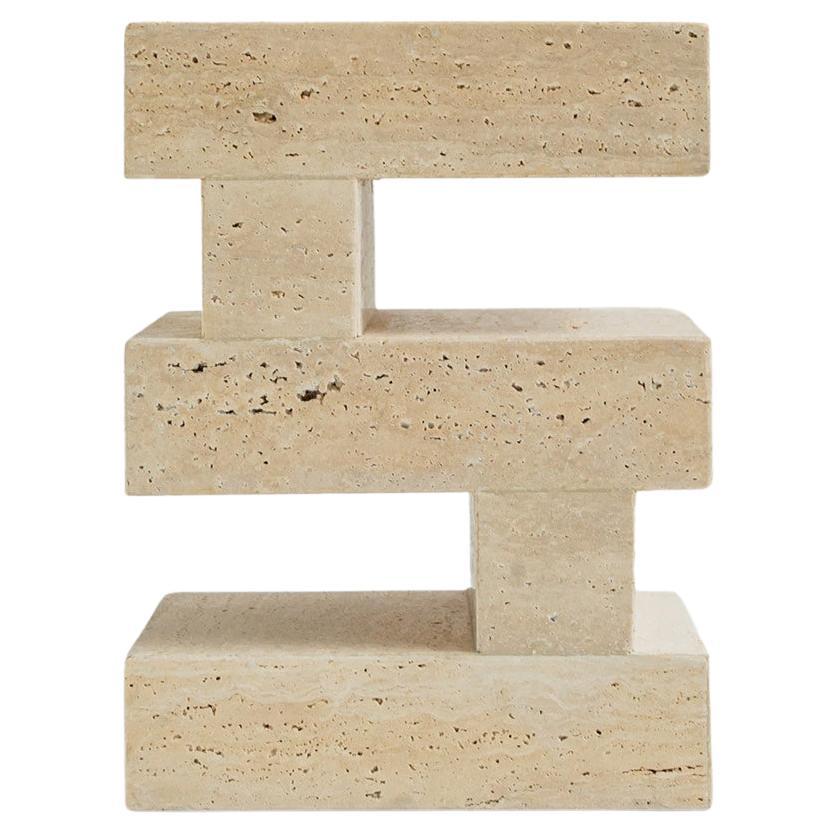 S Y N C Traverine Side Table en vente