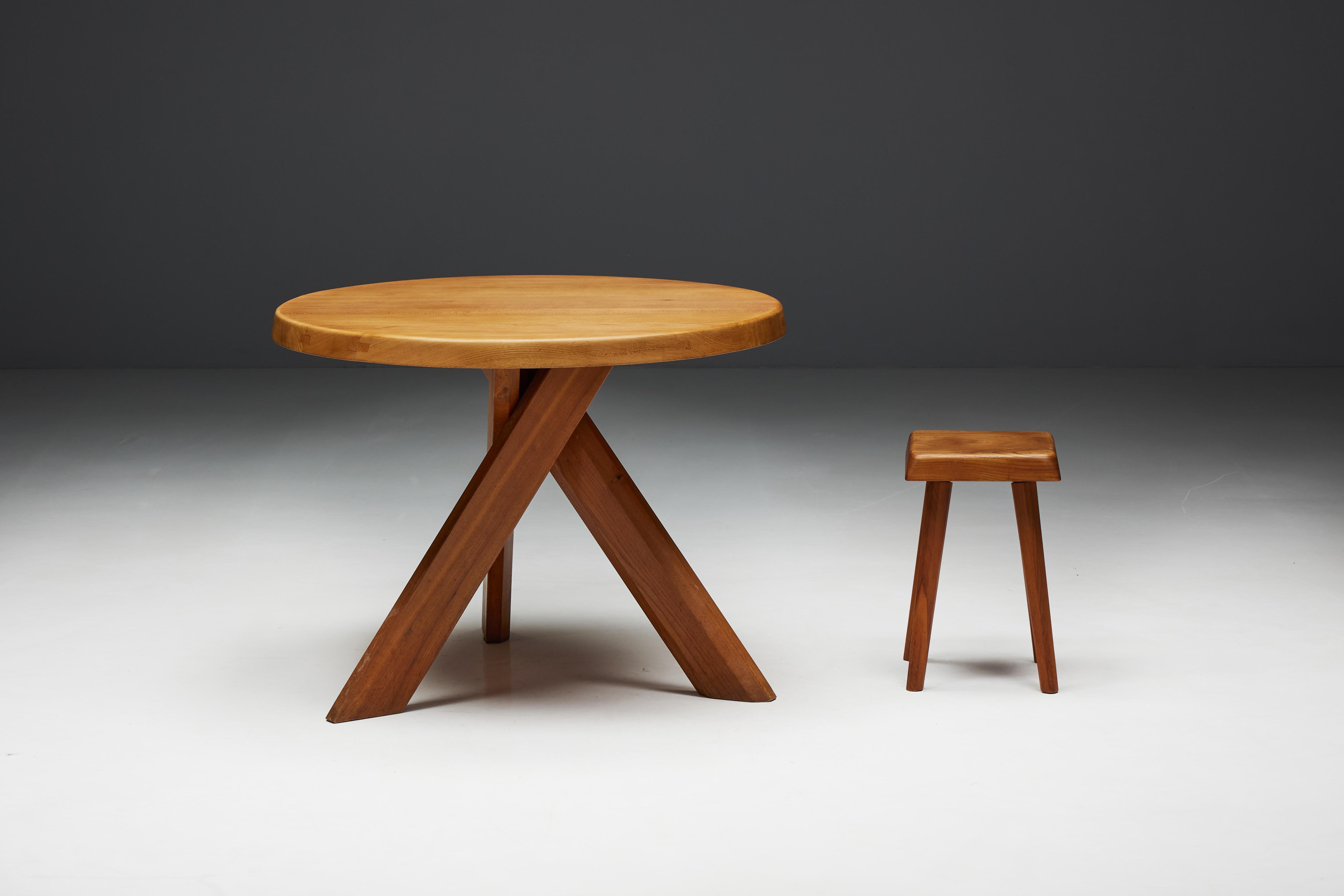 Mid-Century Modern S01 Stool by Pierre Chapo, France, 1970s For Sale