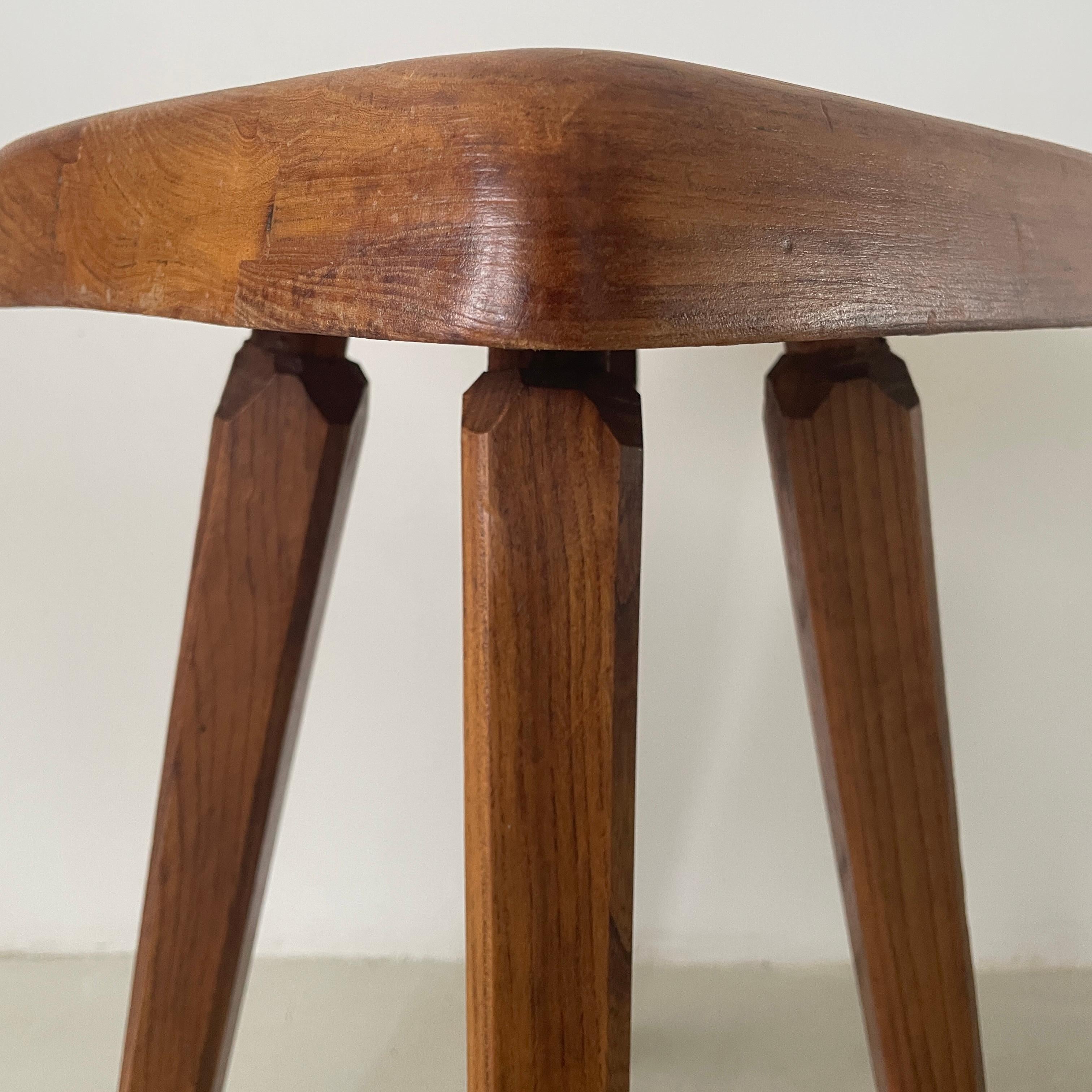 Elm S01 Stool by Pierre Chapo, France, 1970s For Sale