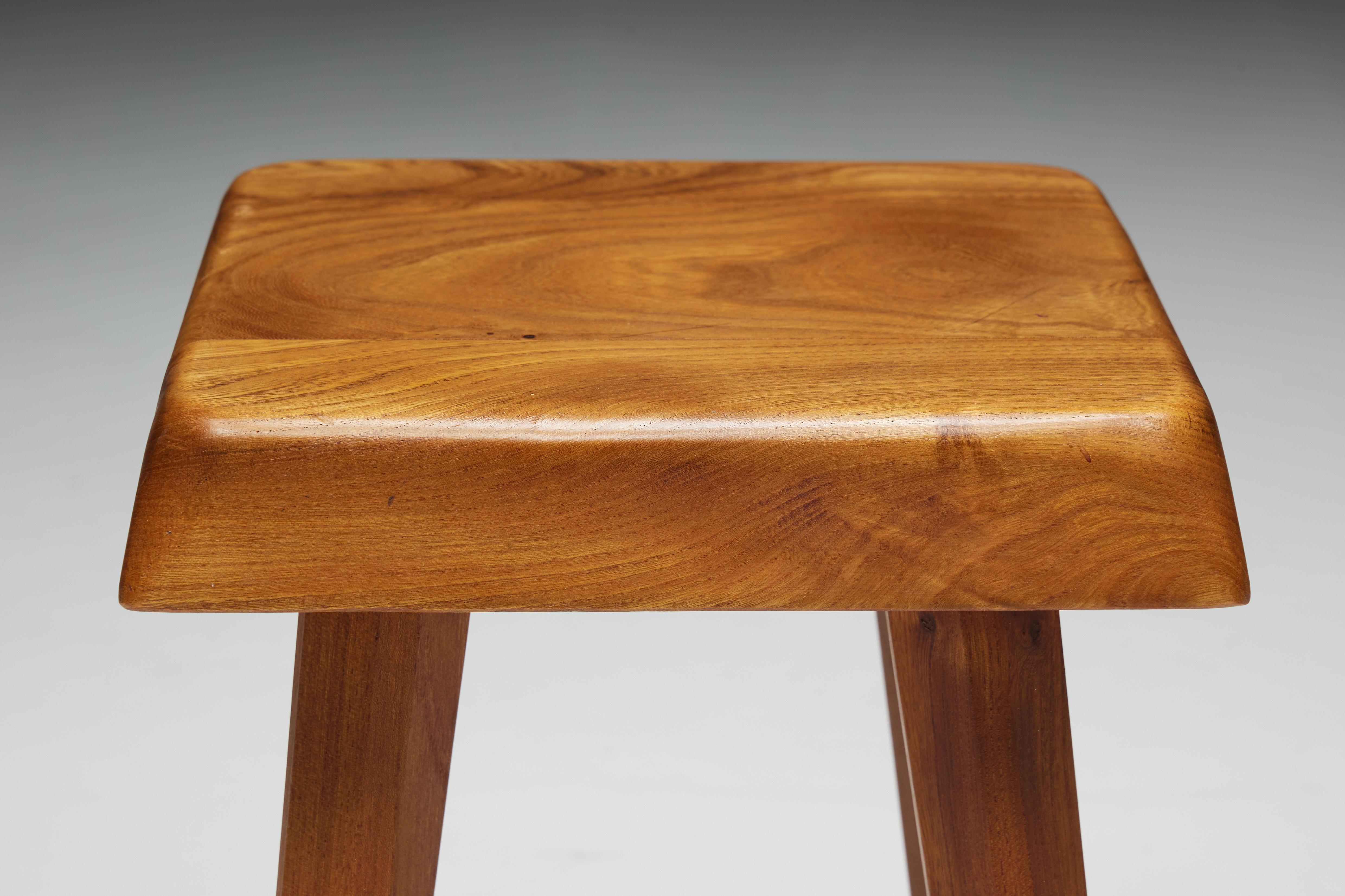 Elm S01 Stool by Pierre Chapo, France, 1970s For Sale