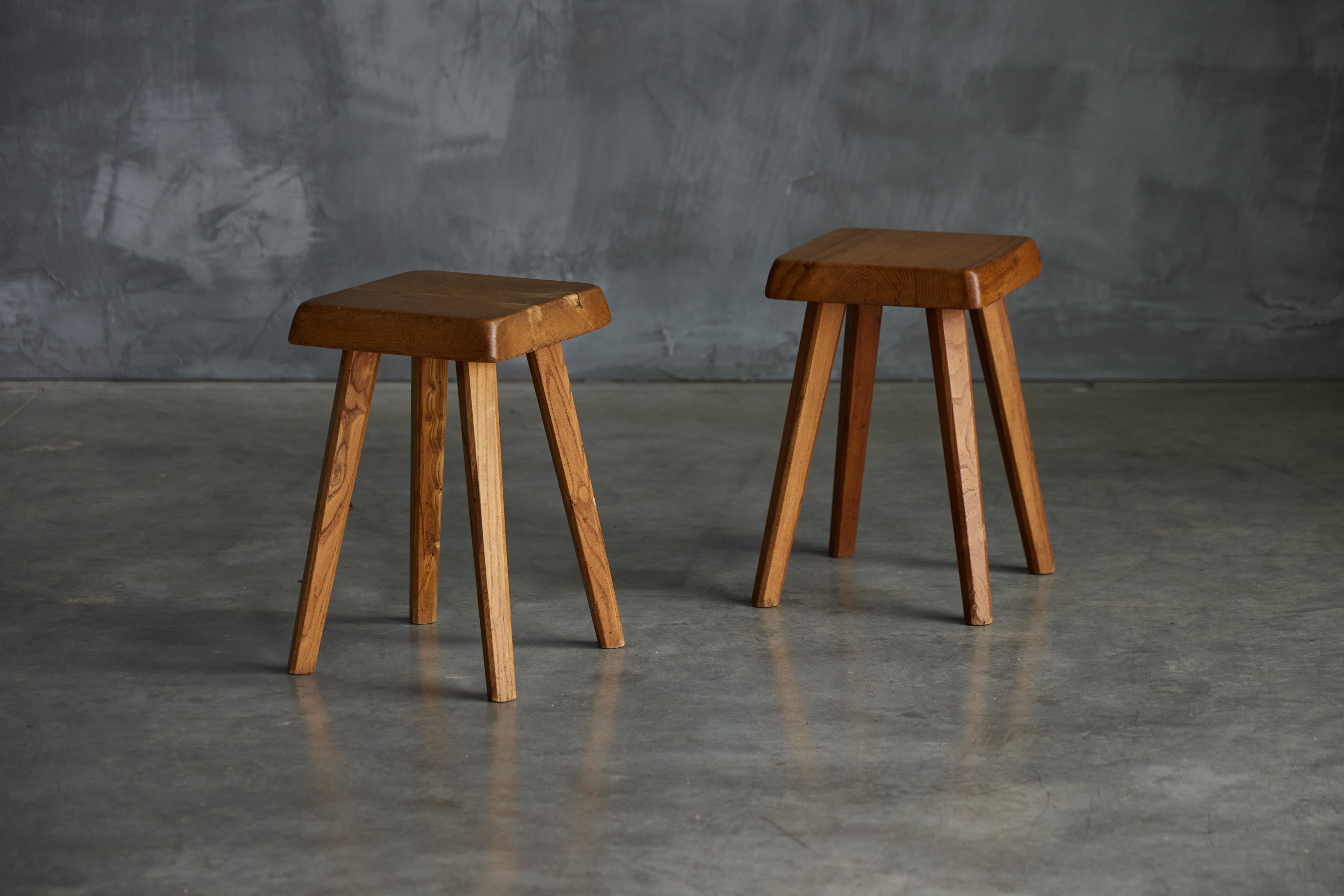 Mid-Century Modern S01 Stools by Pierre Chapo, France, 1970s For Sale