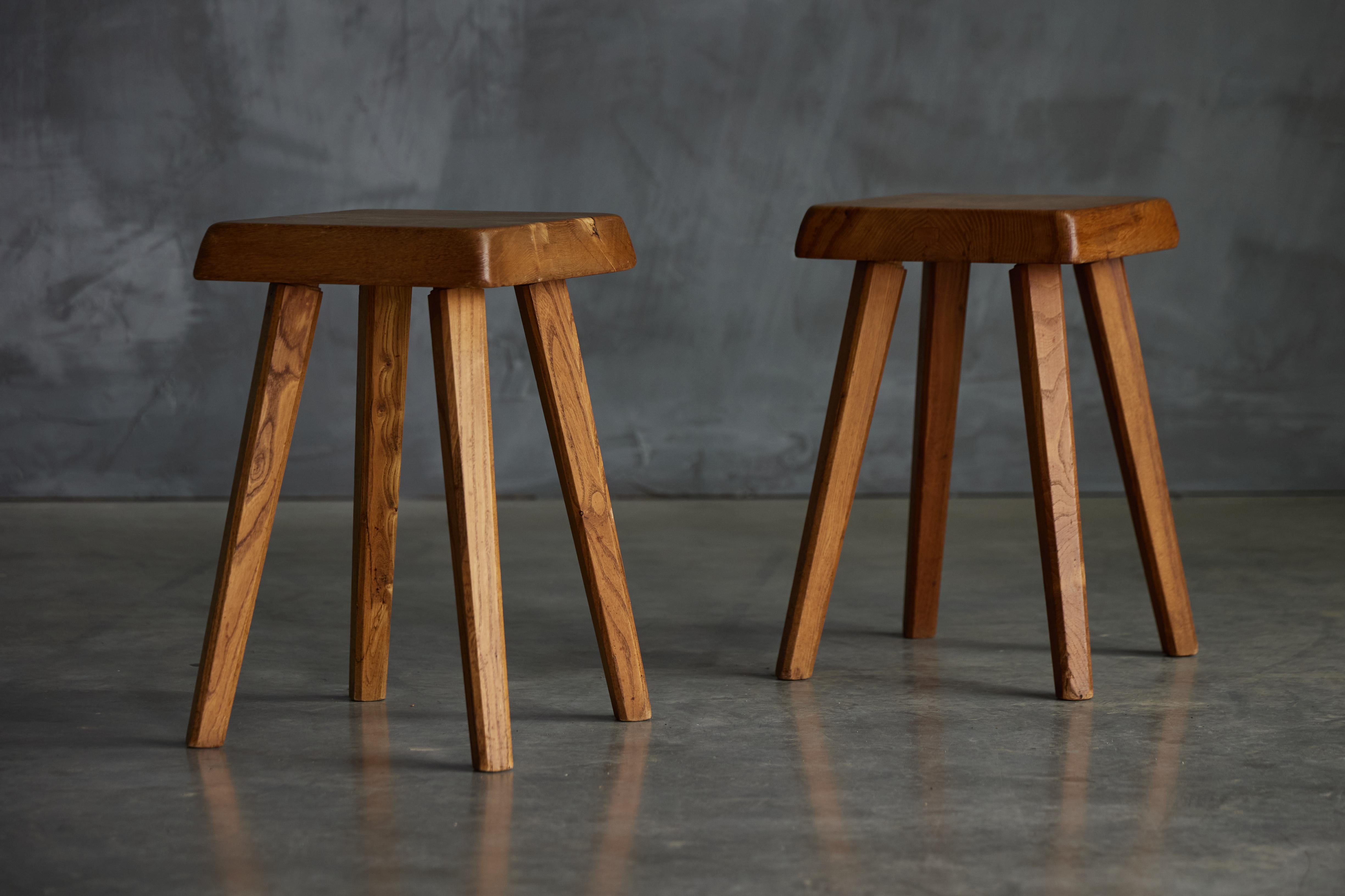 Late 20th Century S01 Stools by Pierre Chapo, France, 1970s For Sale