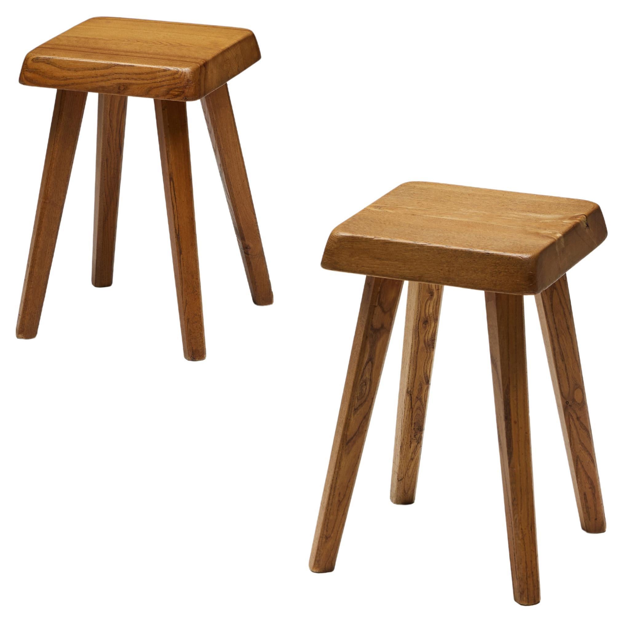 S01 Stools by Pierre Chapo, France, 1970s For Sale