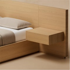 S.02 Wood Bed with Built-In Side Tables / Natural Oak by Lusano