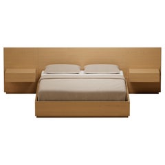 S.02 Wood Bed with Built-In Side Tables / Natural Oak by Lusano