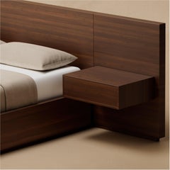 S.02 Wood Bed with Built-In Side Tables / Natural Walnut by Lusano
