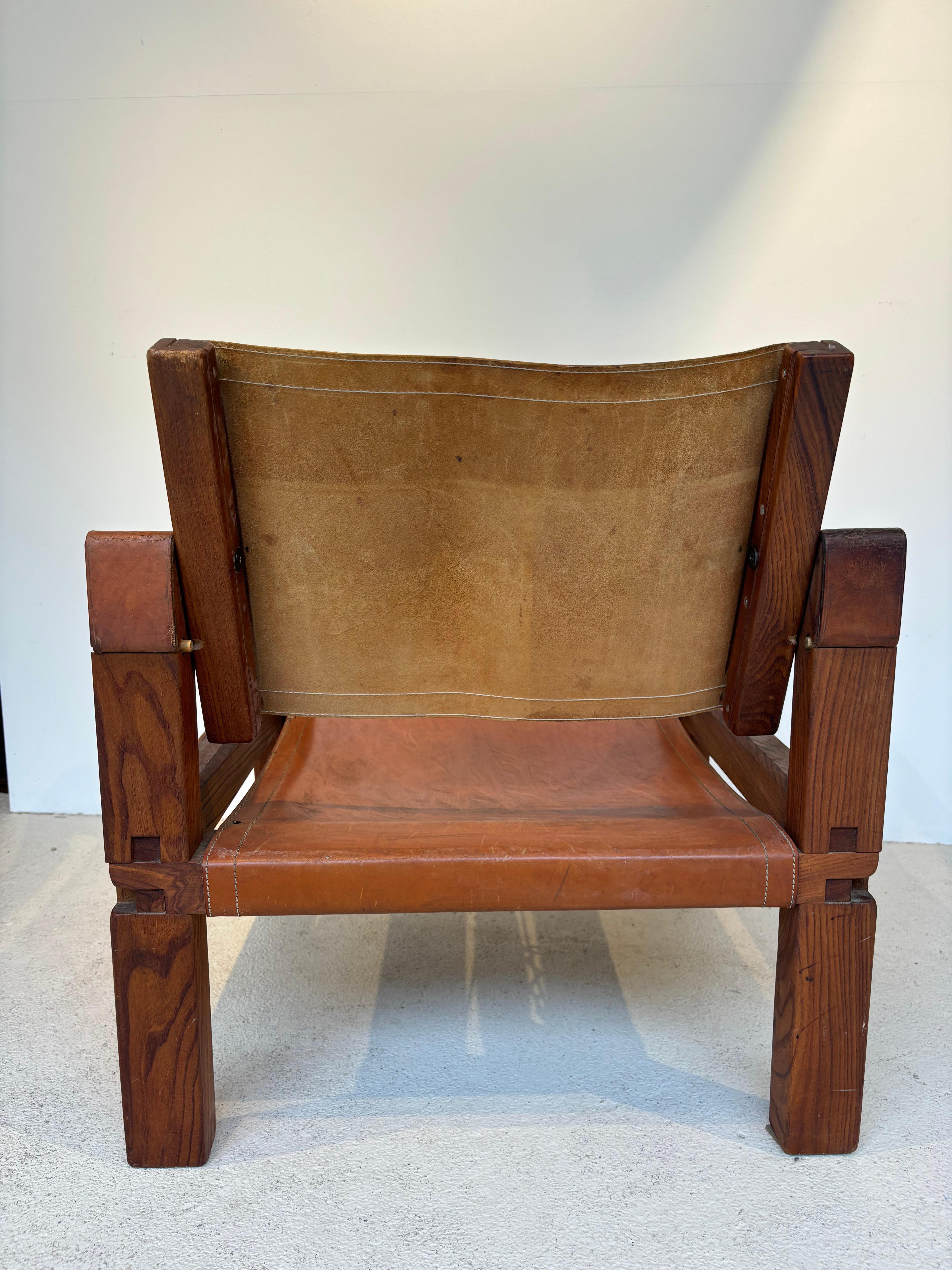 Fauteuil S10 de Pierre Chapo très patiné en vente 3