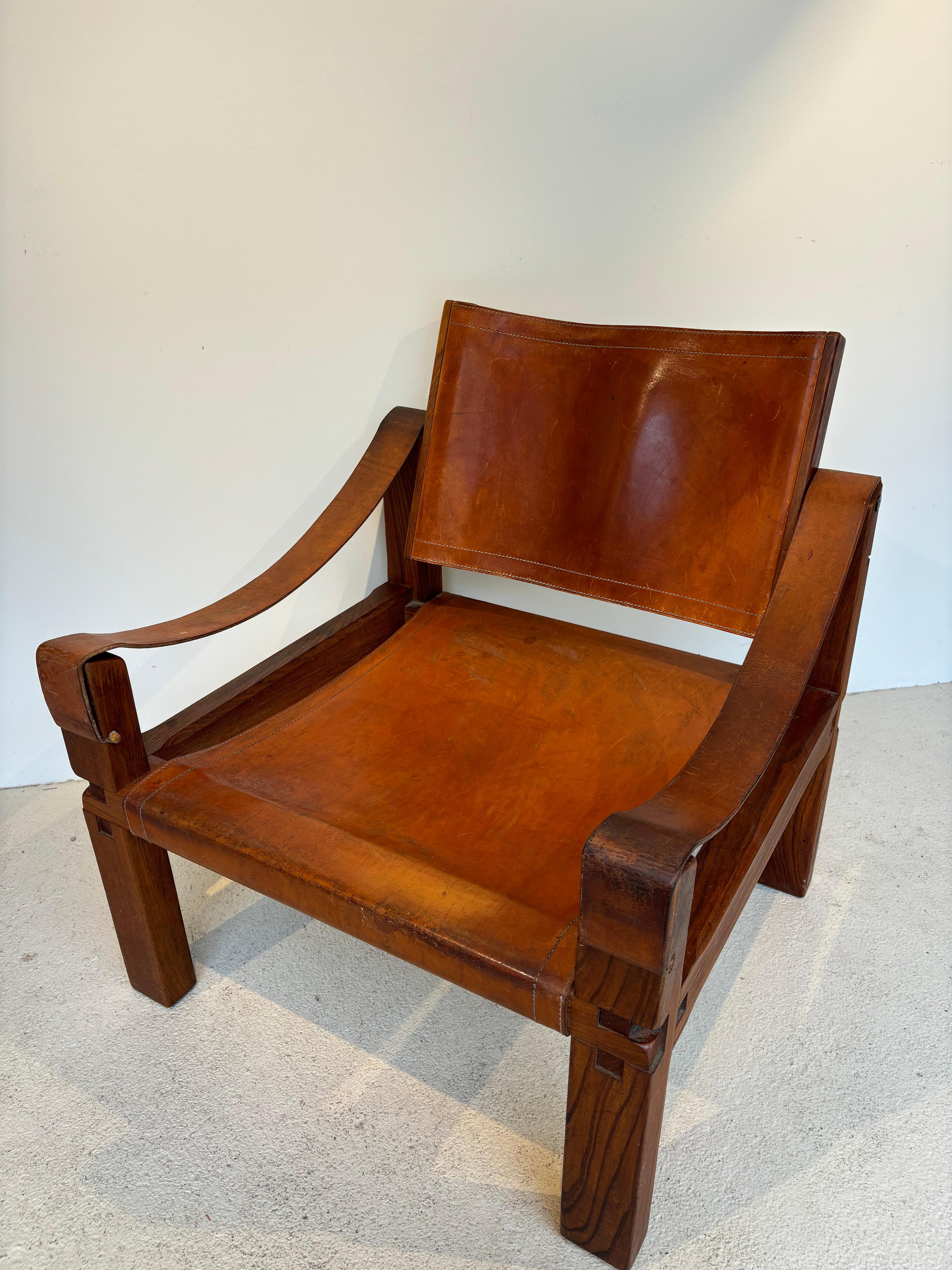 Fauteuil S10 de Pierre Chapo très patiné en vente 9