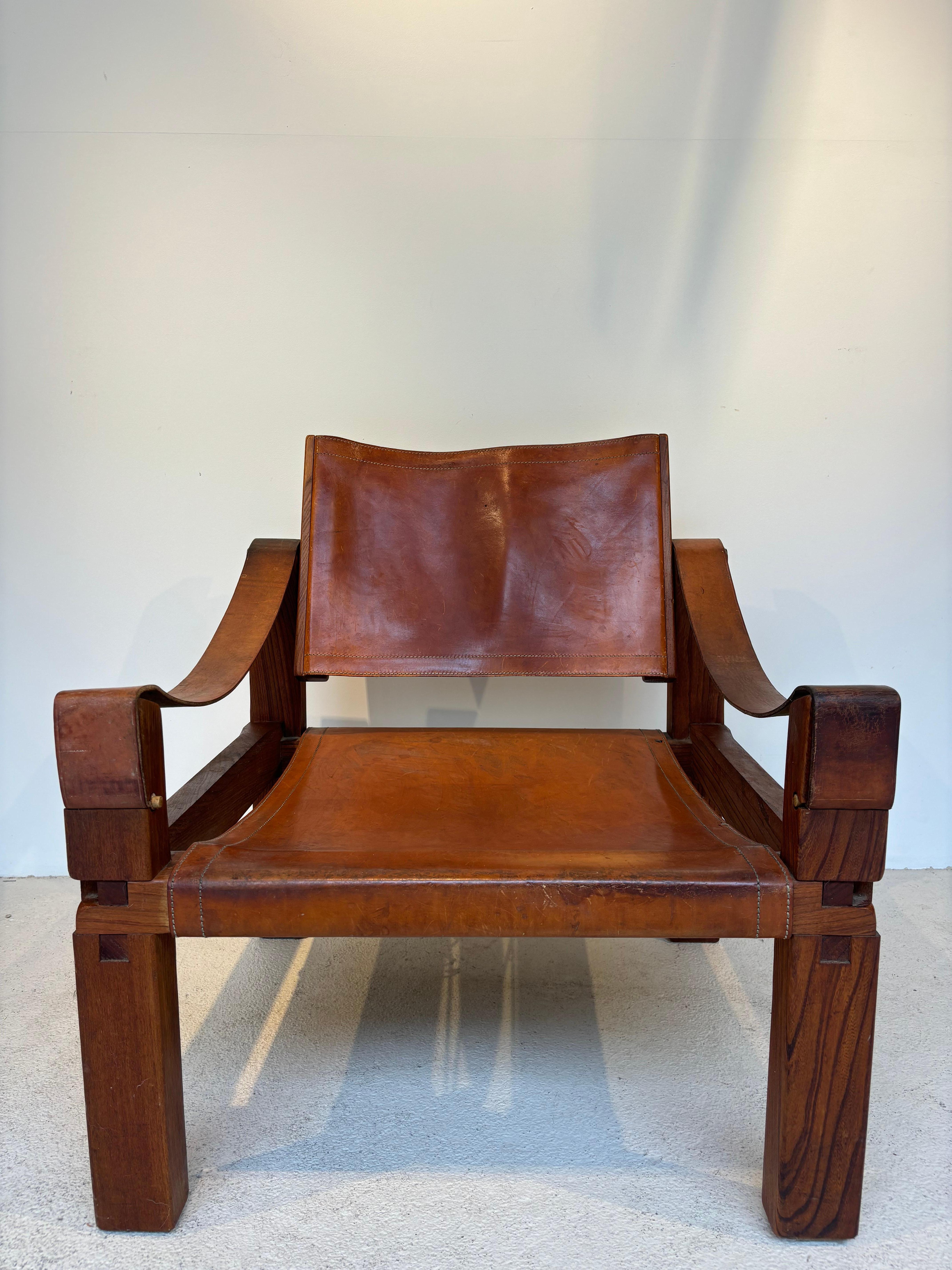 Fauteuil S10 de Pierre Chapo très patiné en vente 13