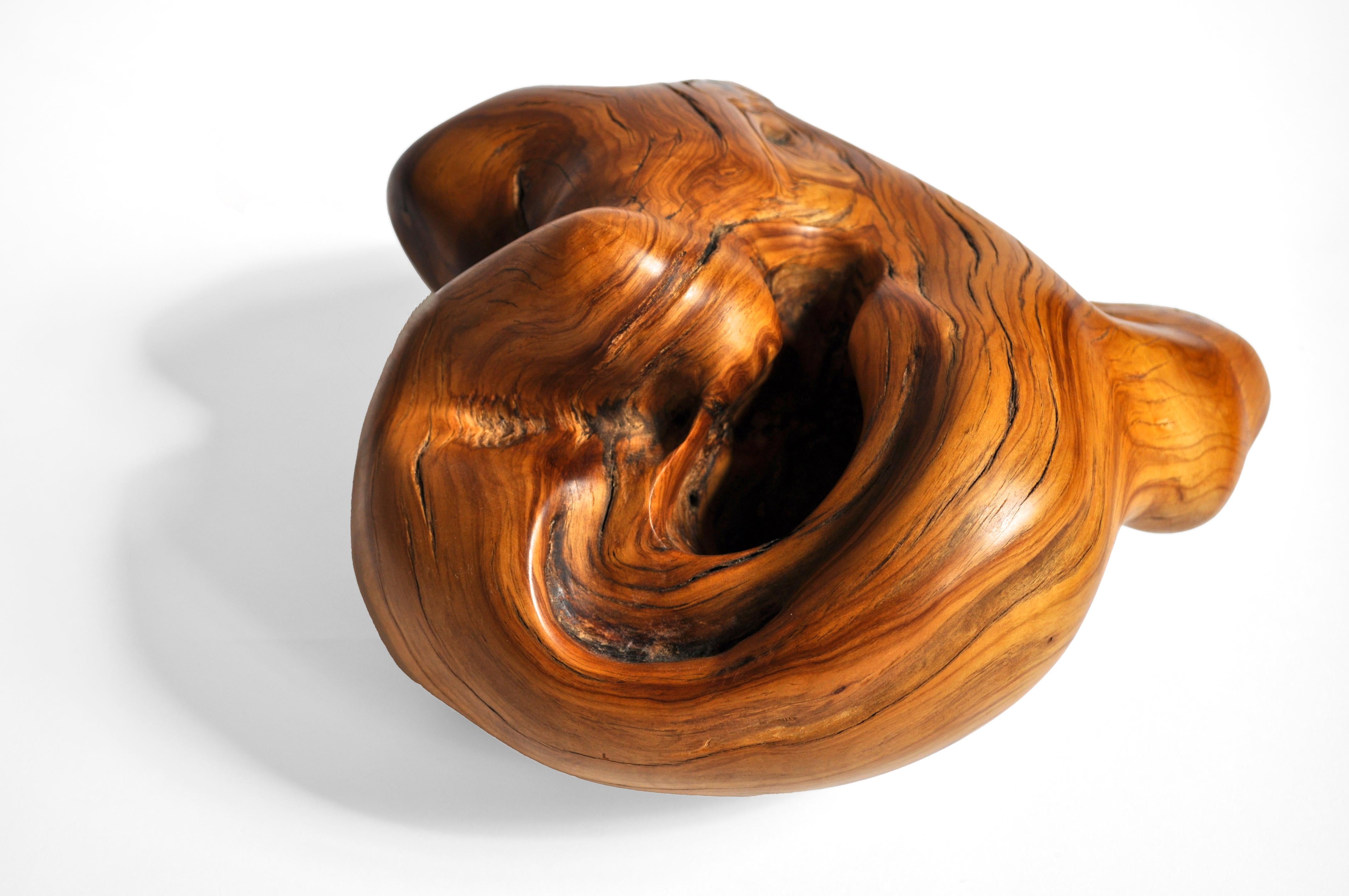Contemporary S1271 Decorative Object in Olive Wood by Jörg Pietschmann For Sale