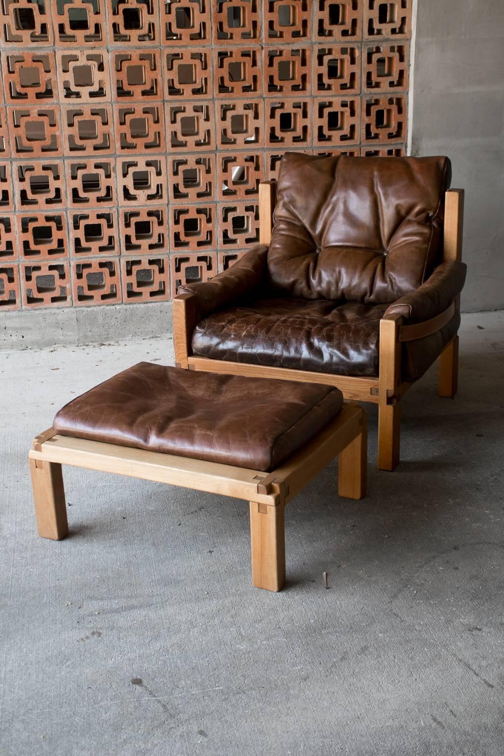 S15 Lounge Chair and Ottoman, Pierre Chapo, France, circa 1970 1