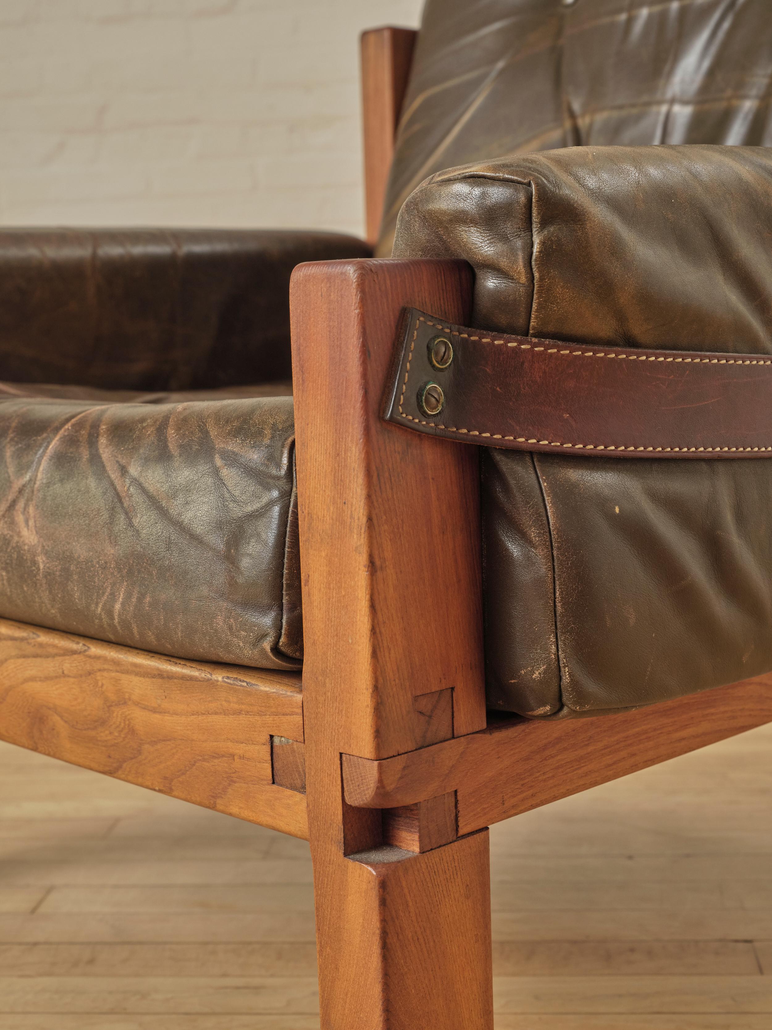 Leather S15 Lounge Chair by Pierre Chapo