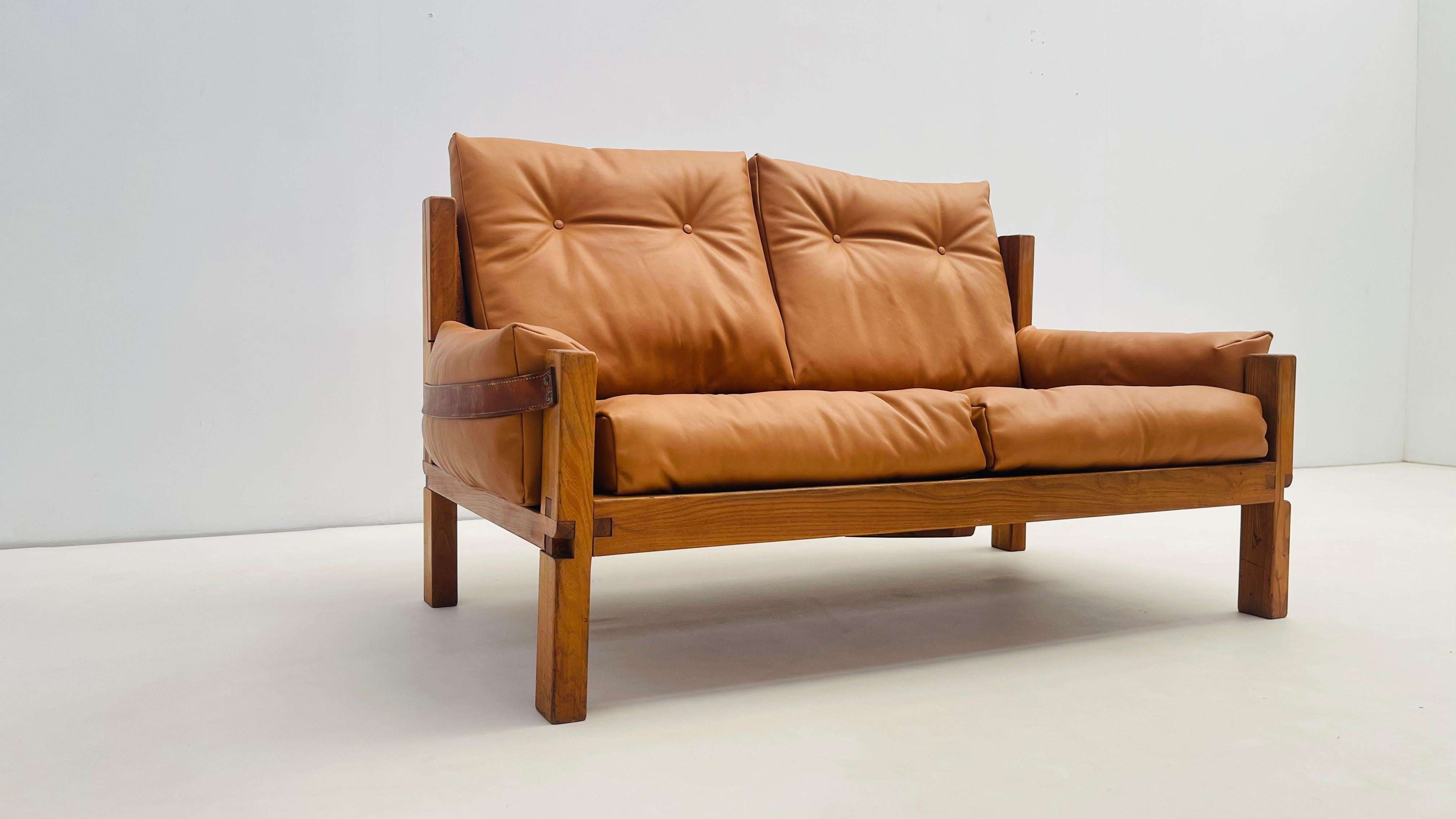 Zweisitzer-sofa 'S22' von Pierre Chapo im Zustand „Gut“ im Angebot in Brussels, BE