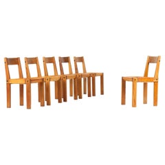 Chaises S24 de Pierre Chapo, années 1980, lot de 6