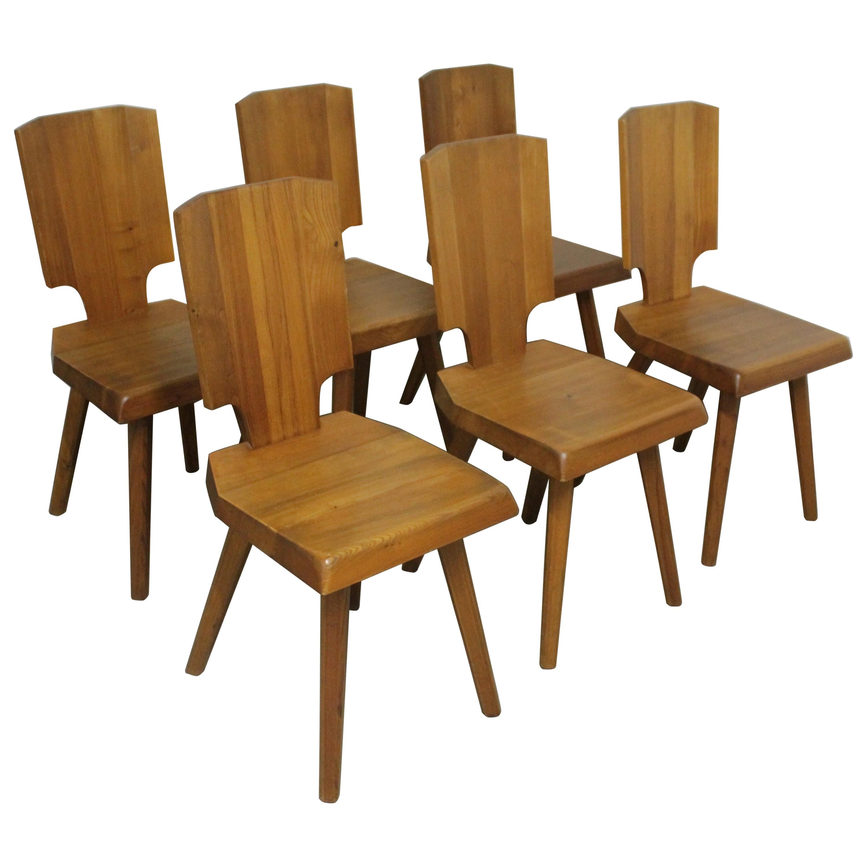 S28 All Wood Chairs by Pierre Chapo
