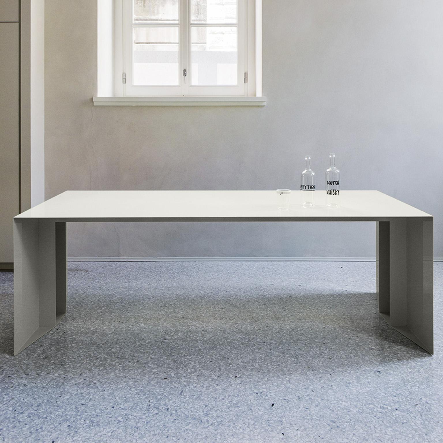 Table de salle à manger / bureau 21ème siècle S3 en fer laqué vert bleu jaune argent rose en vente 4