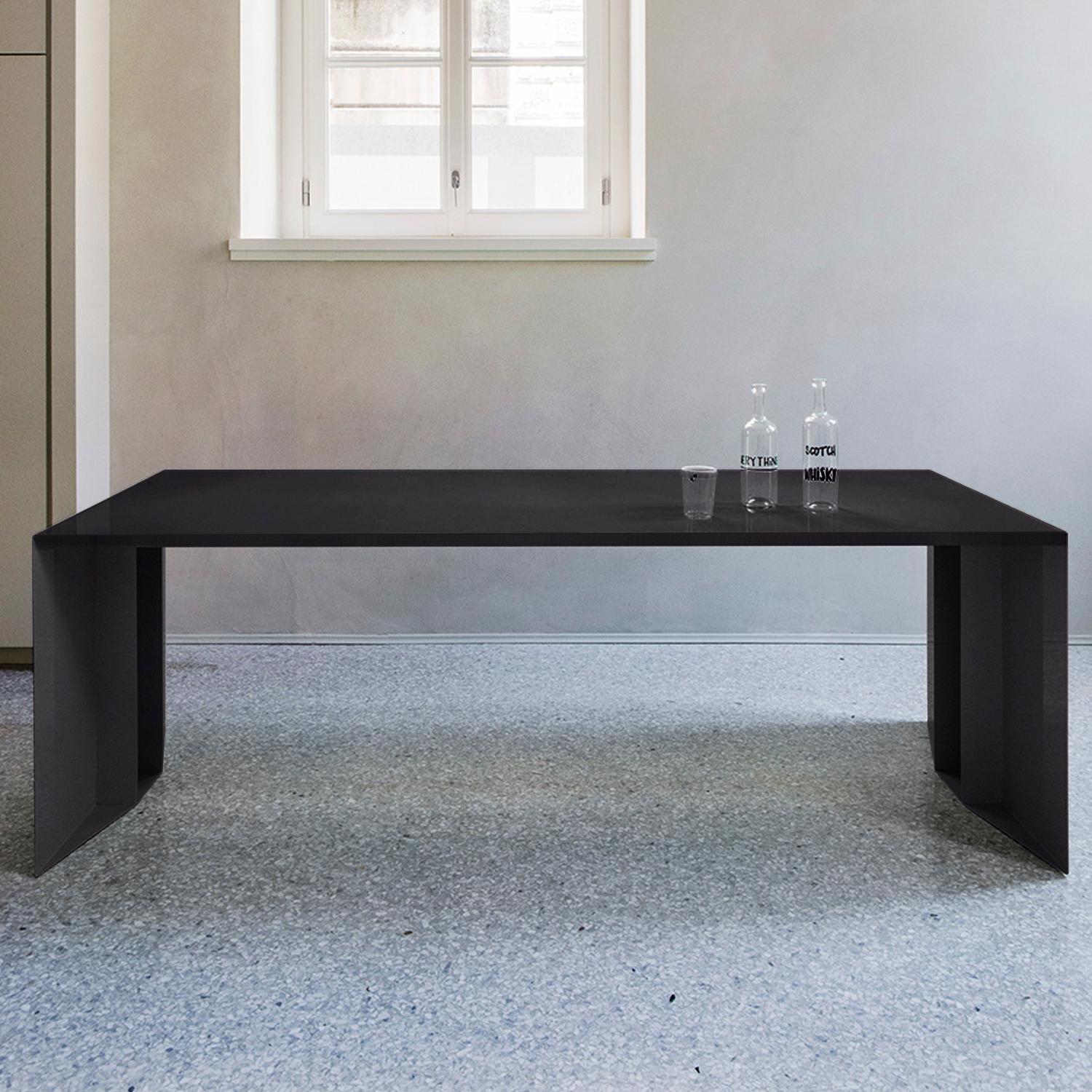 S3 Table by Secondome Edizioni
Designer: Claudia Pignatale + Giovanni Casellato.
Dimensions: D 90 x W 220 x H 75 cm.
Materials: Lacquered iron.
Color: RAL 9017.

Collection / Production: Secondome. Dimensions and colors customizable on request.