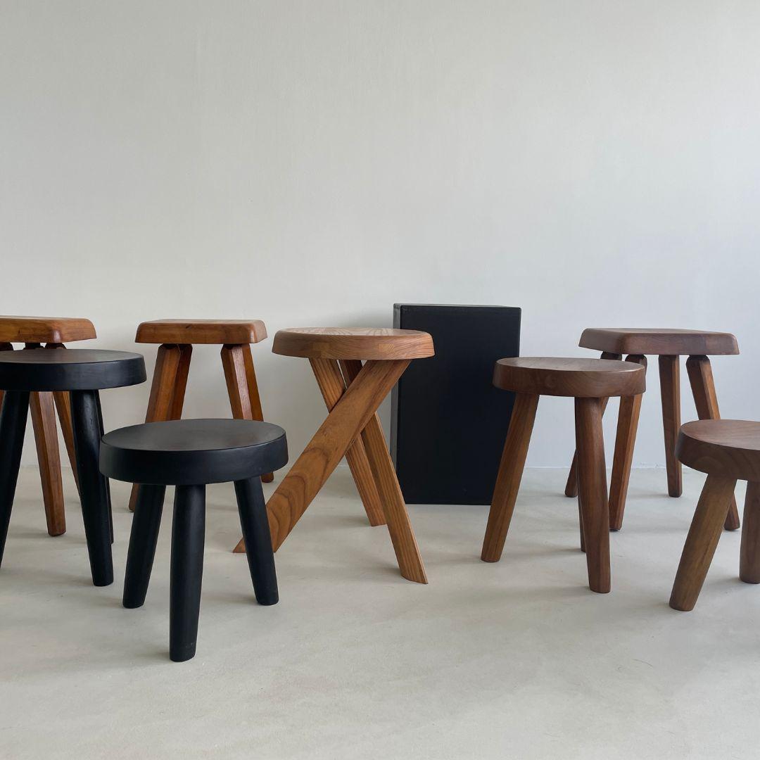 S31 Hocker aus Ulmenholz, Pierre Chapo, hergestellt in Frankreich im Angebot 6