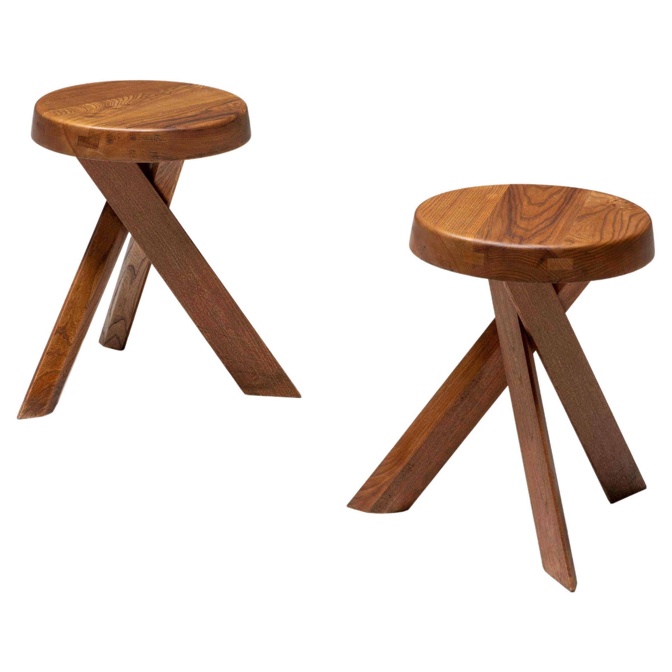 S31 Stools by Pierre Chapo, France, 1970s For Sale