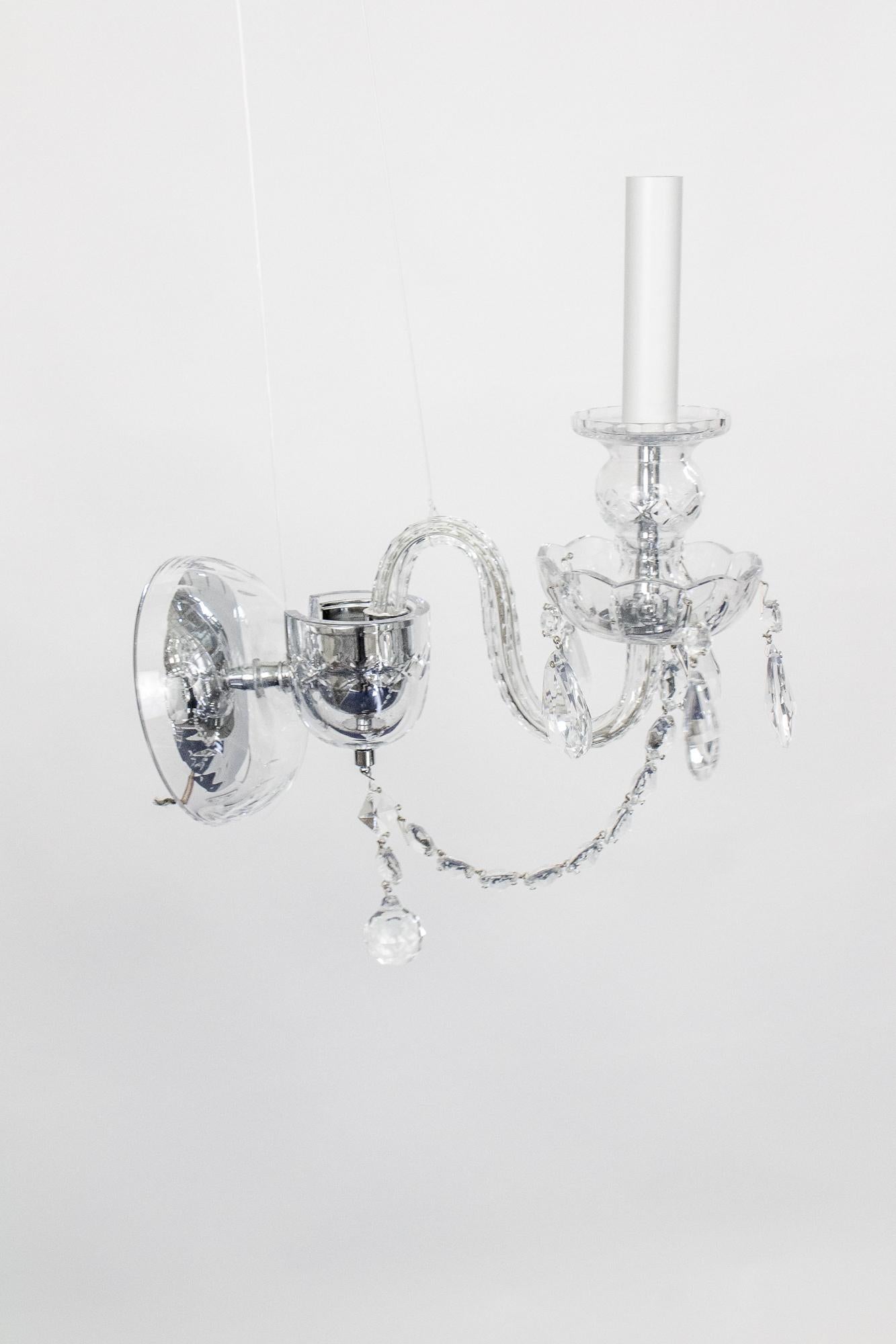 S316 Preciosa Bohemian Crystal Sconces, a Pair For Sale 1