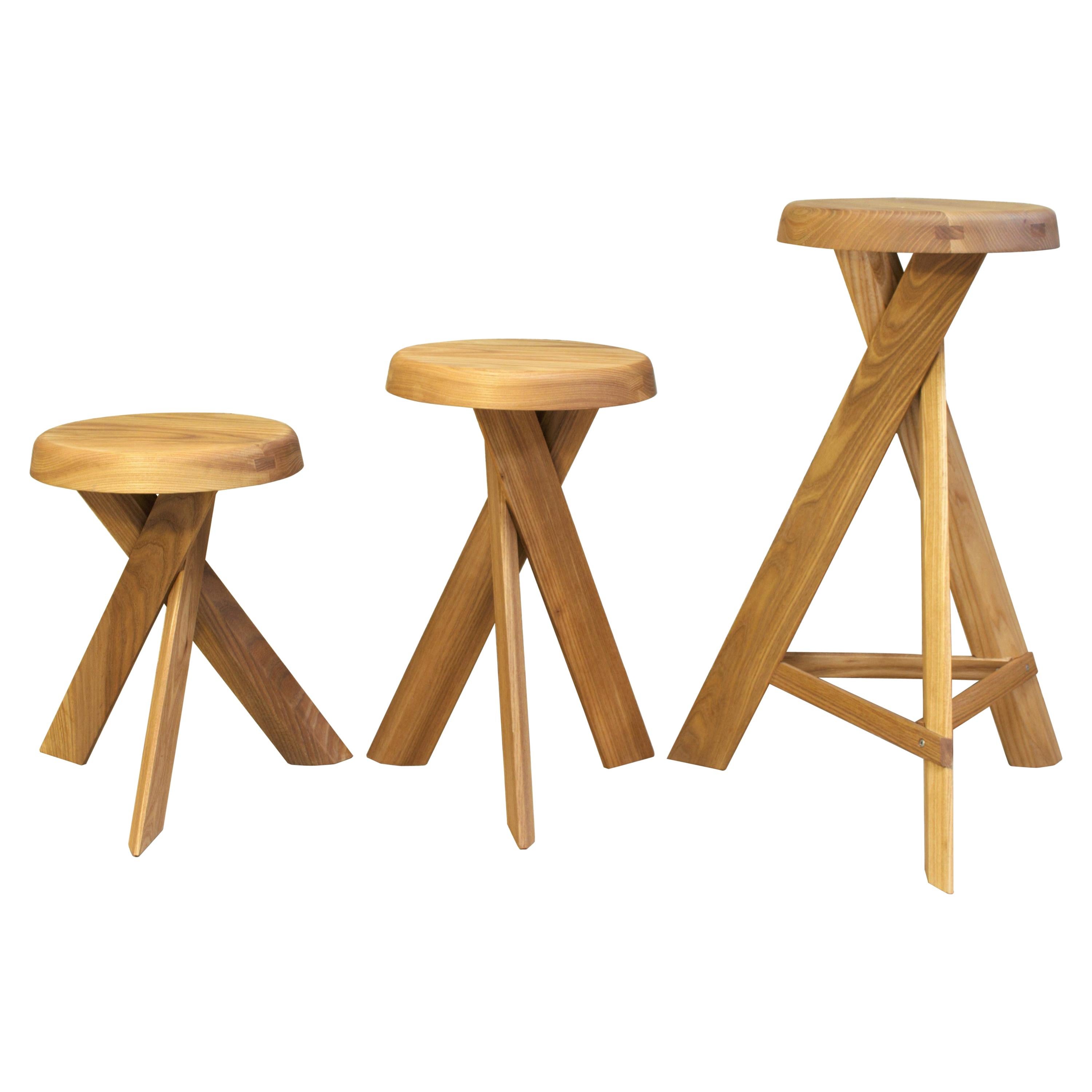 S31A Tabouret Rond Bas Stool by Pierre Chapo, France