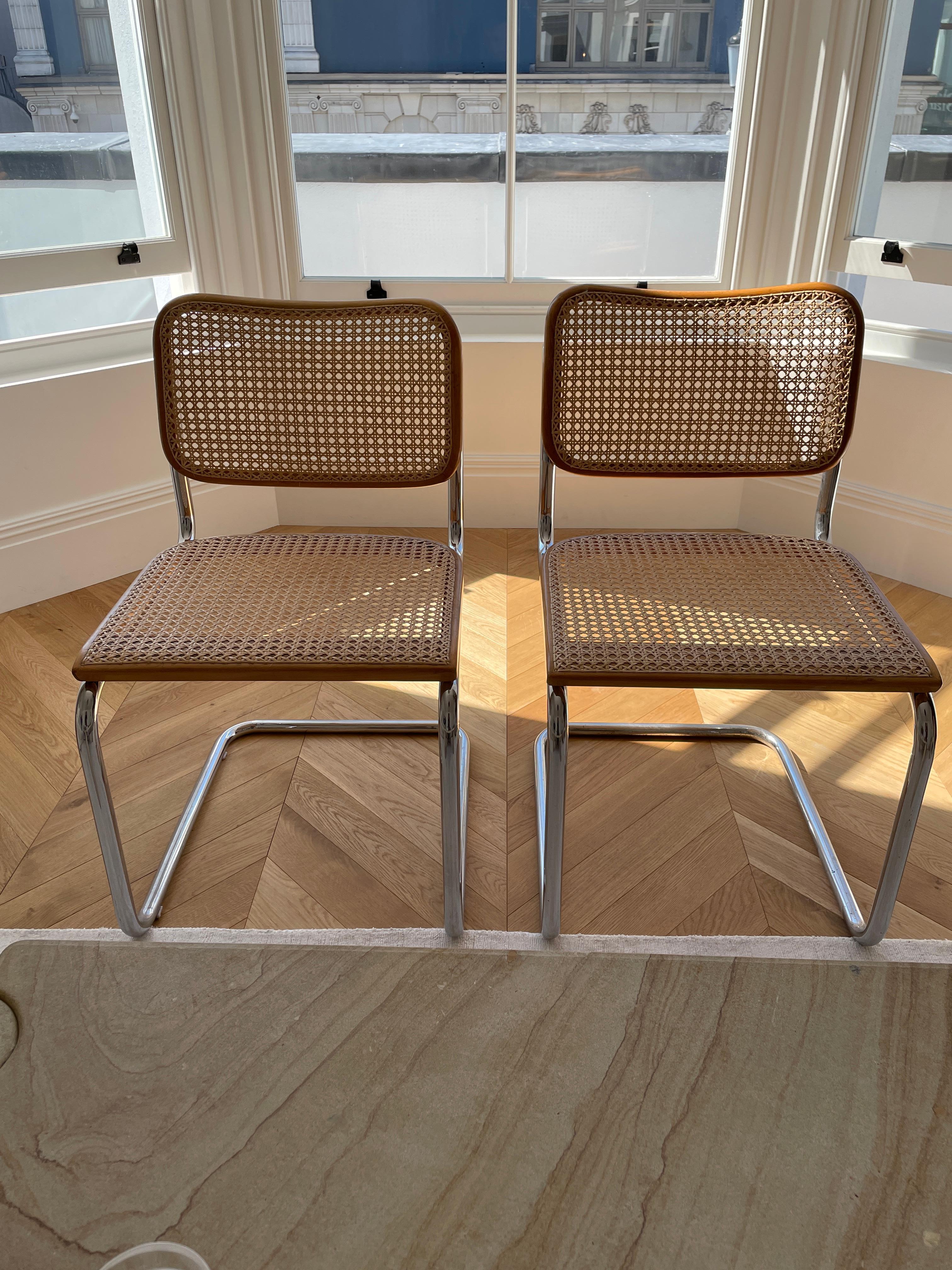 European 'S32' Cesca Chairs by Marcel Breuer and Gavina For Sale