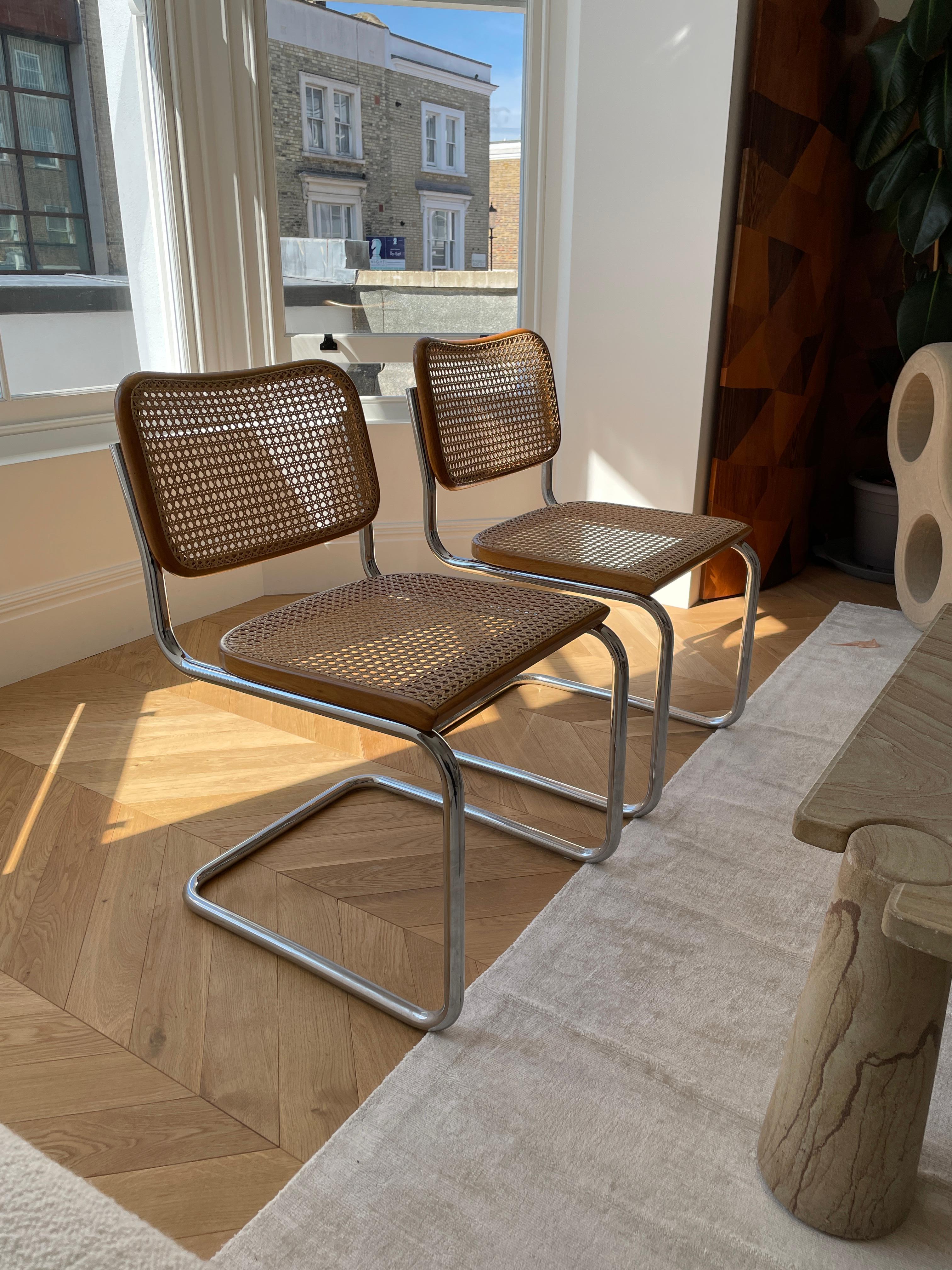 Late 20th Century 'S32' Cesca Chairs by Marcel Breuer and Gavina For Sale