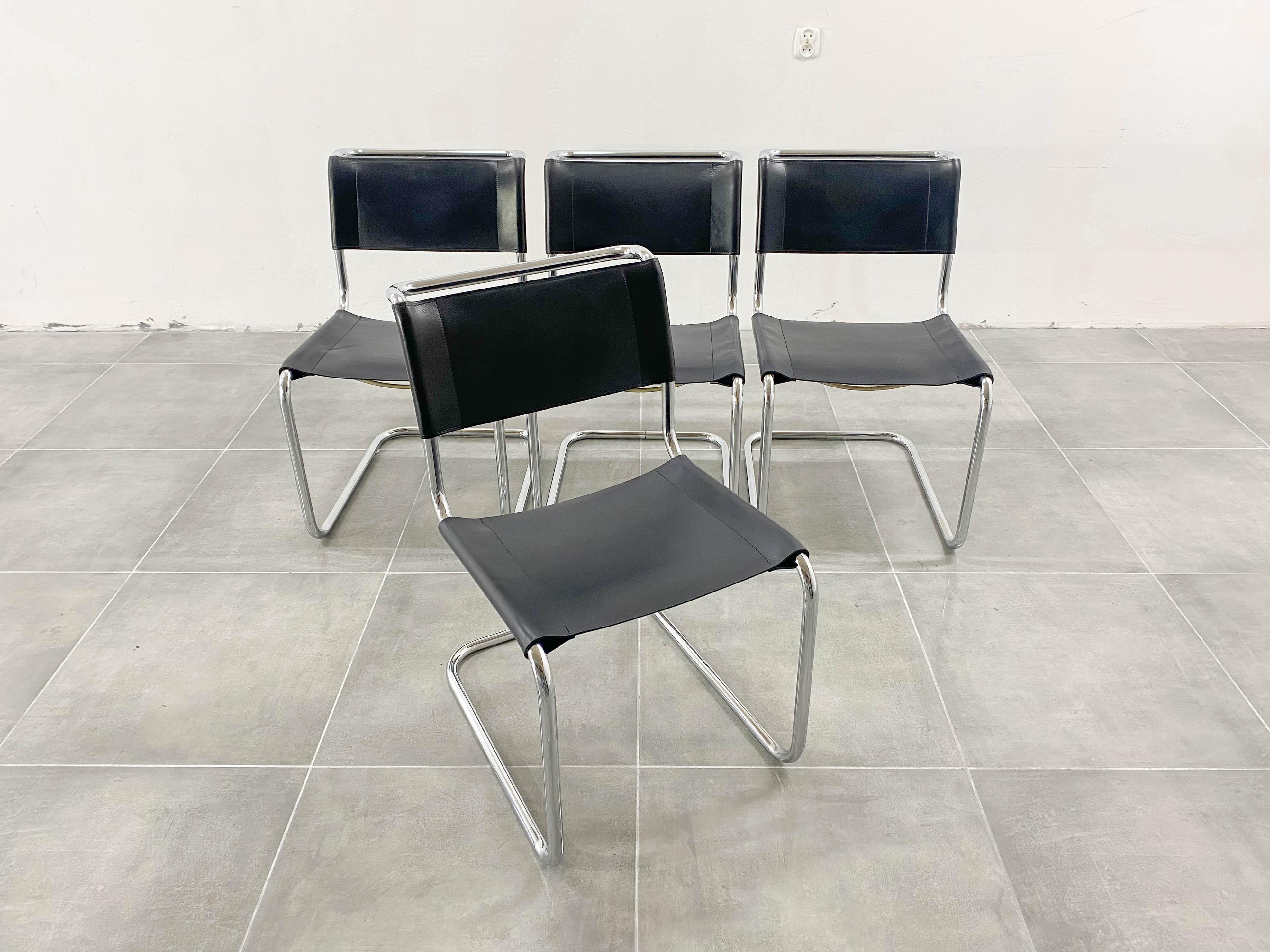 S33 Chairs by Mart Stam for Thonet, 1970s, Set of 4 For Sale 3