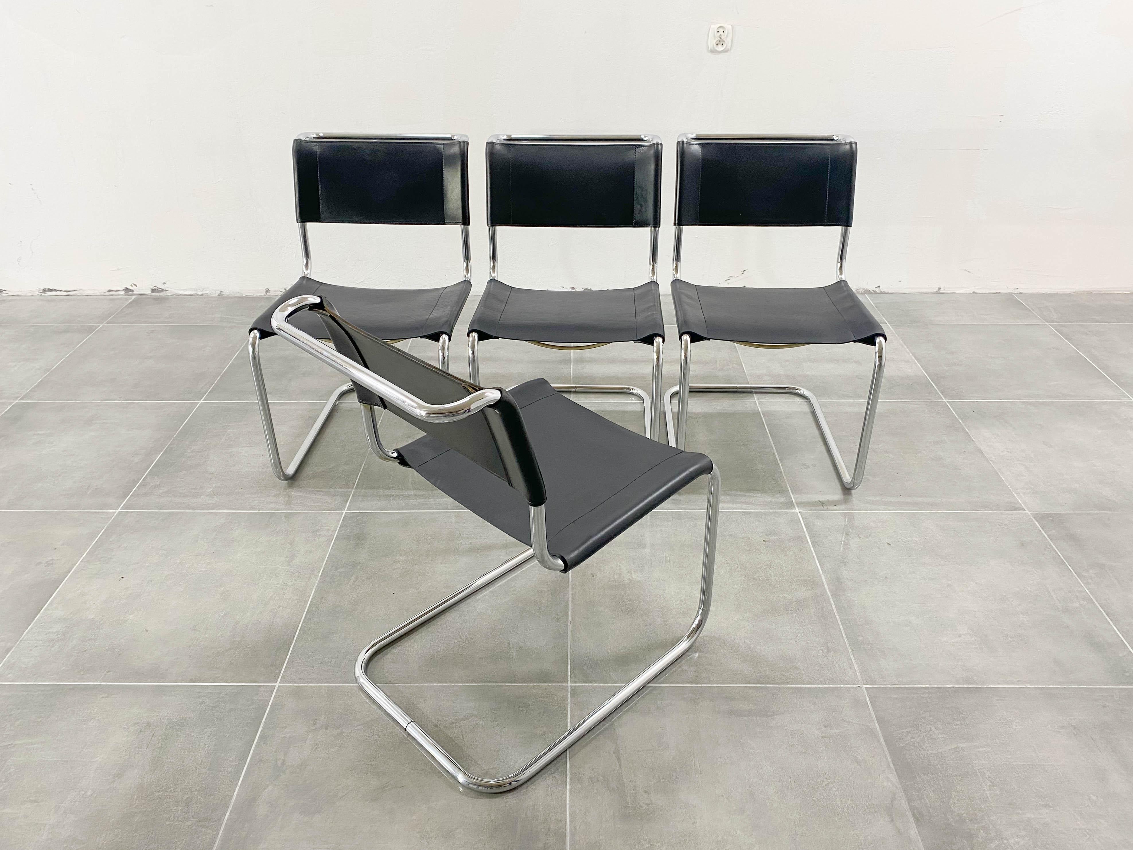 S33 Chairs by Mart Stam for Thonet, 1970s, Set of 4 For Sale 4