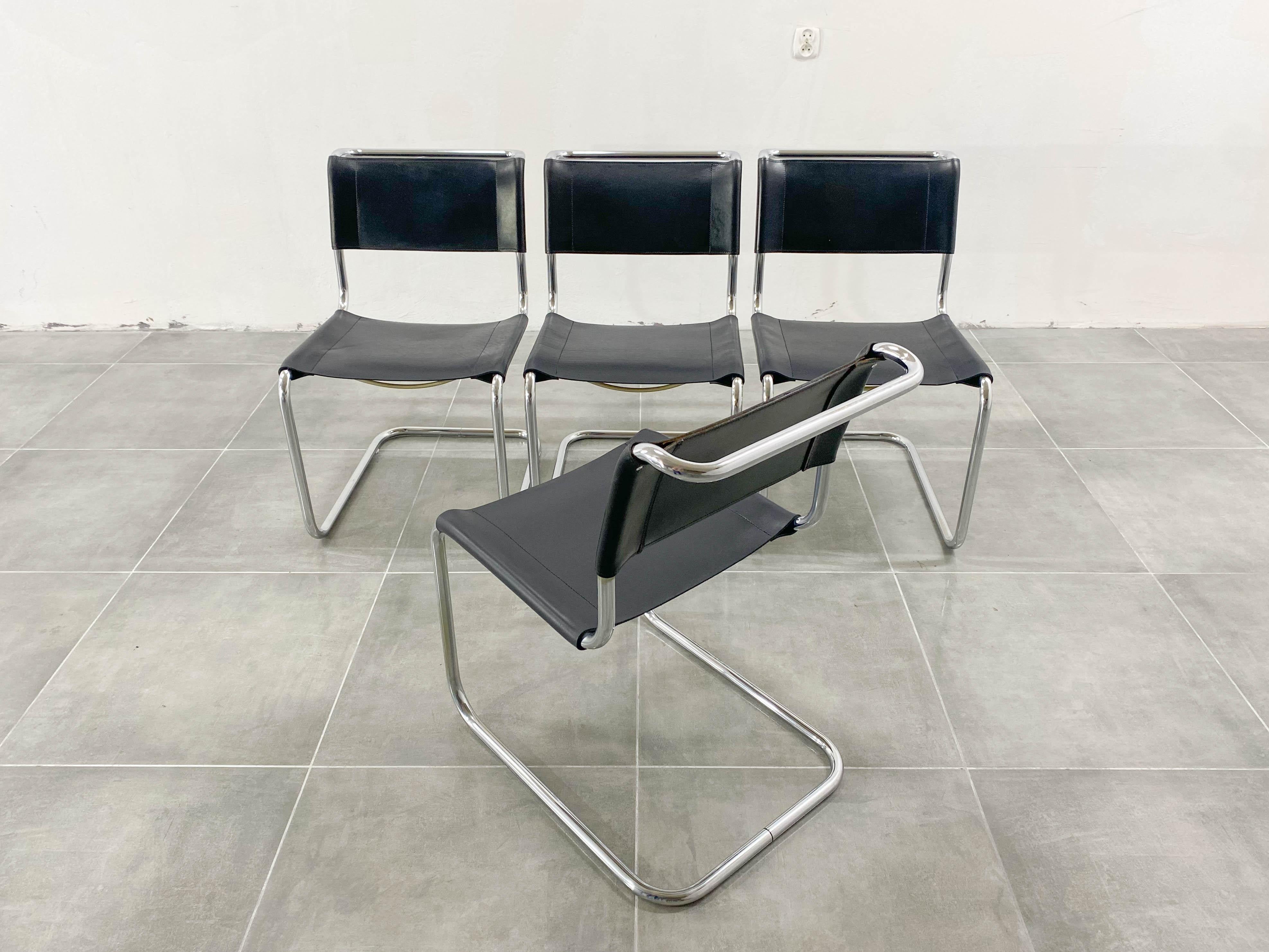 S33 Chairs by Mart Stam for Thonet, 1970s, Set of 4 5
