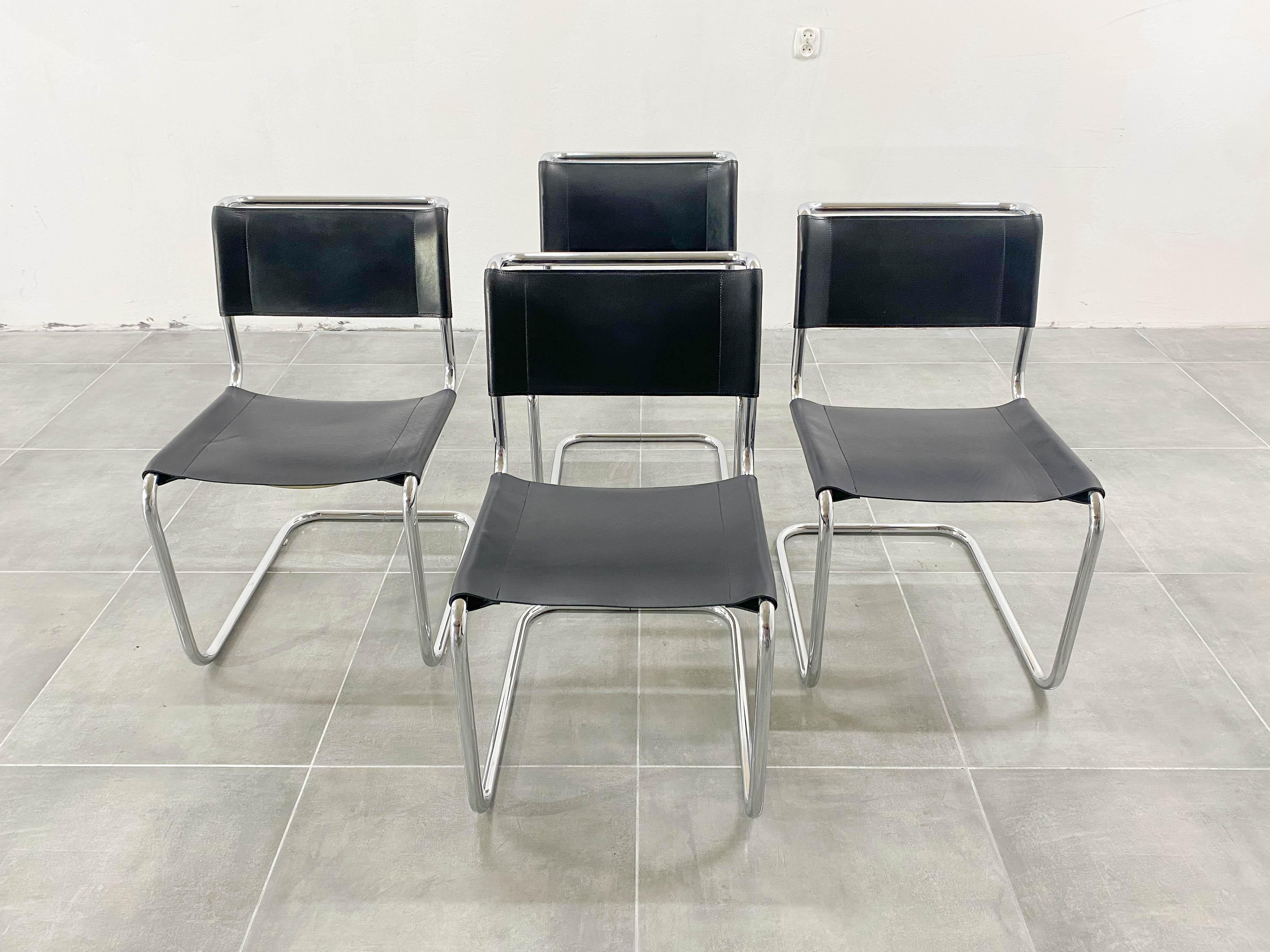 S33 Chairs by Mart Stam for Thonet, 1970s, Set of 4 6