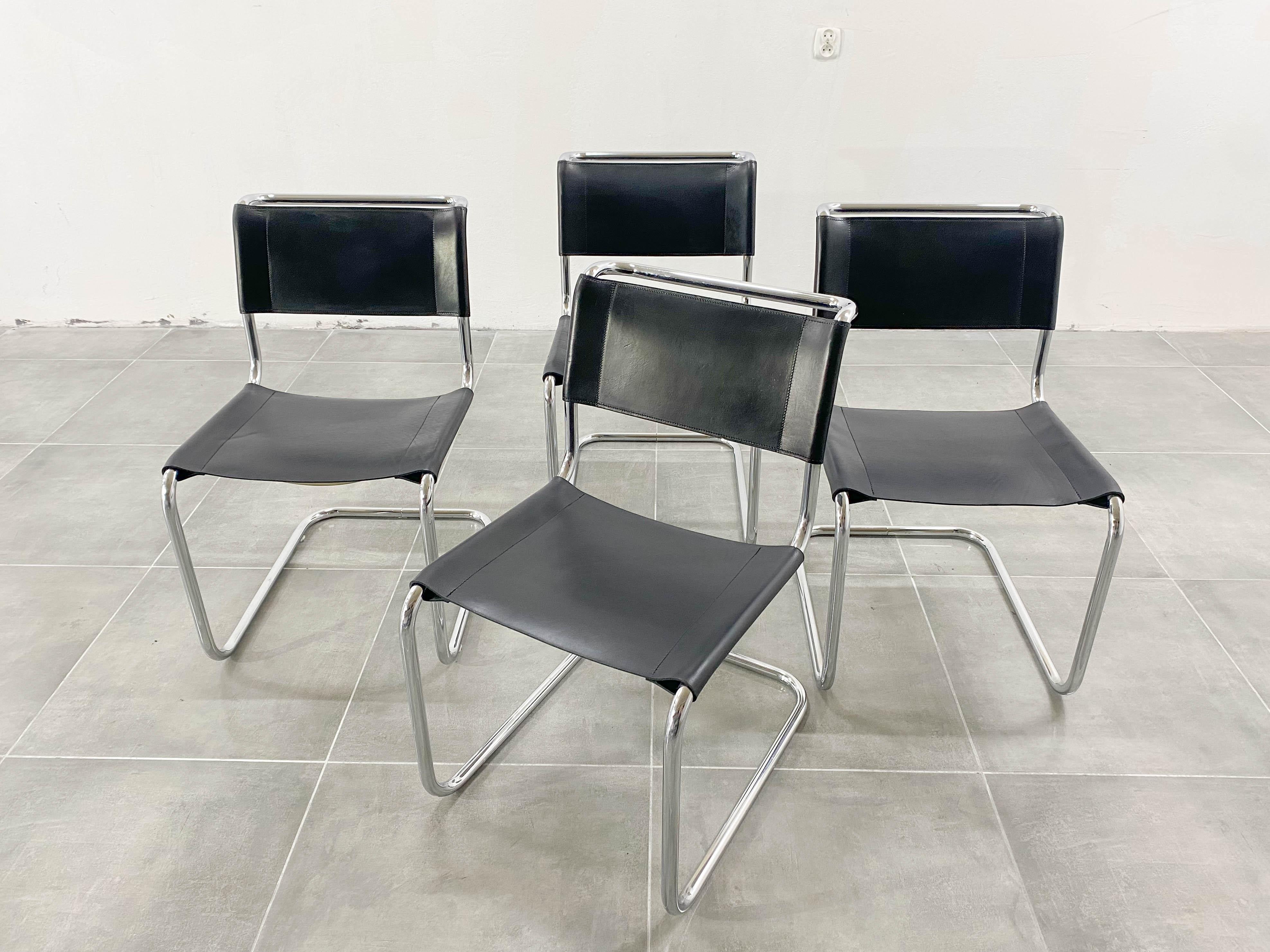 S33 Chairs by Mart Stam for Thonet, 1970s, Set of 4 7