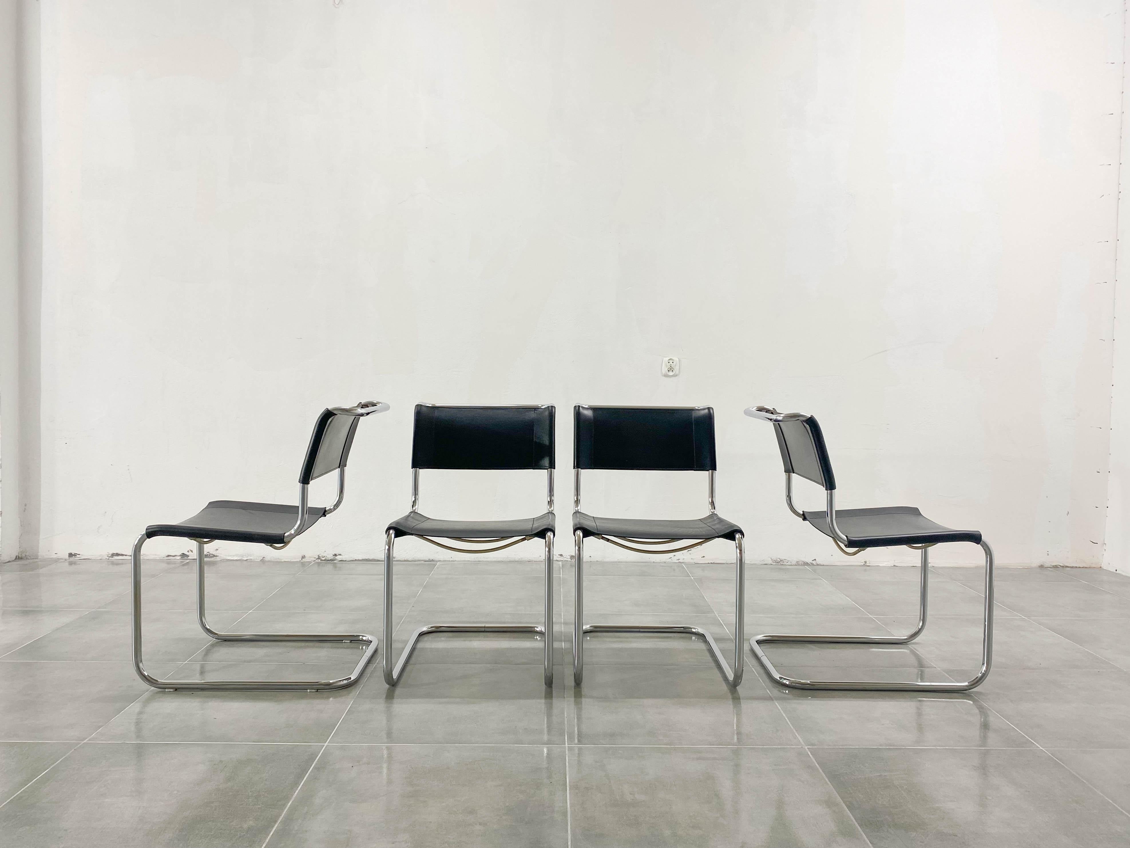 Bauhaus S33 Chairs by Mart Stam for Thonet, 1970s, Set of 4