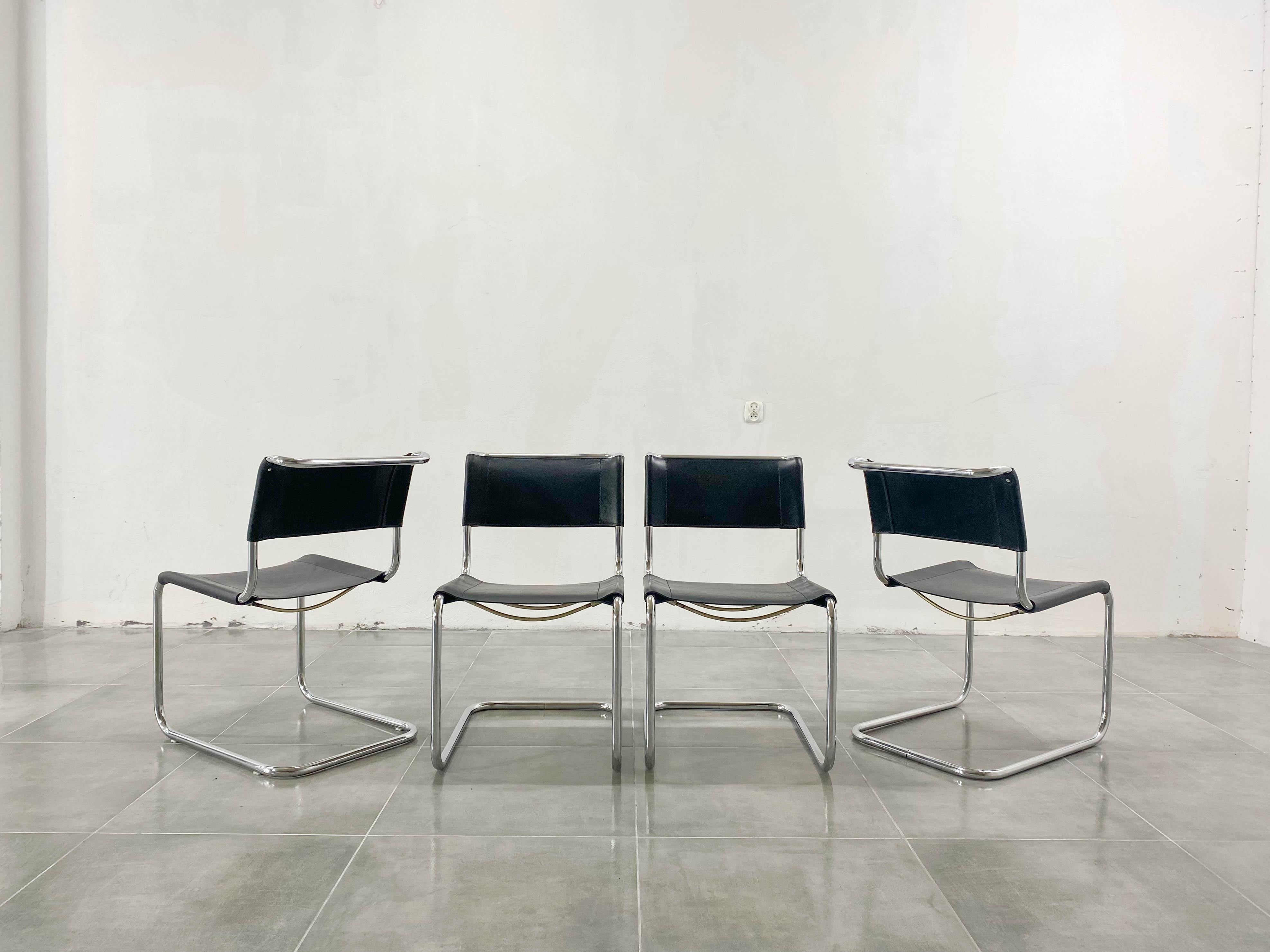 German S33 Chairs by Mart Stam for Thonet, 1970s, Set of 4
