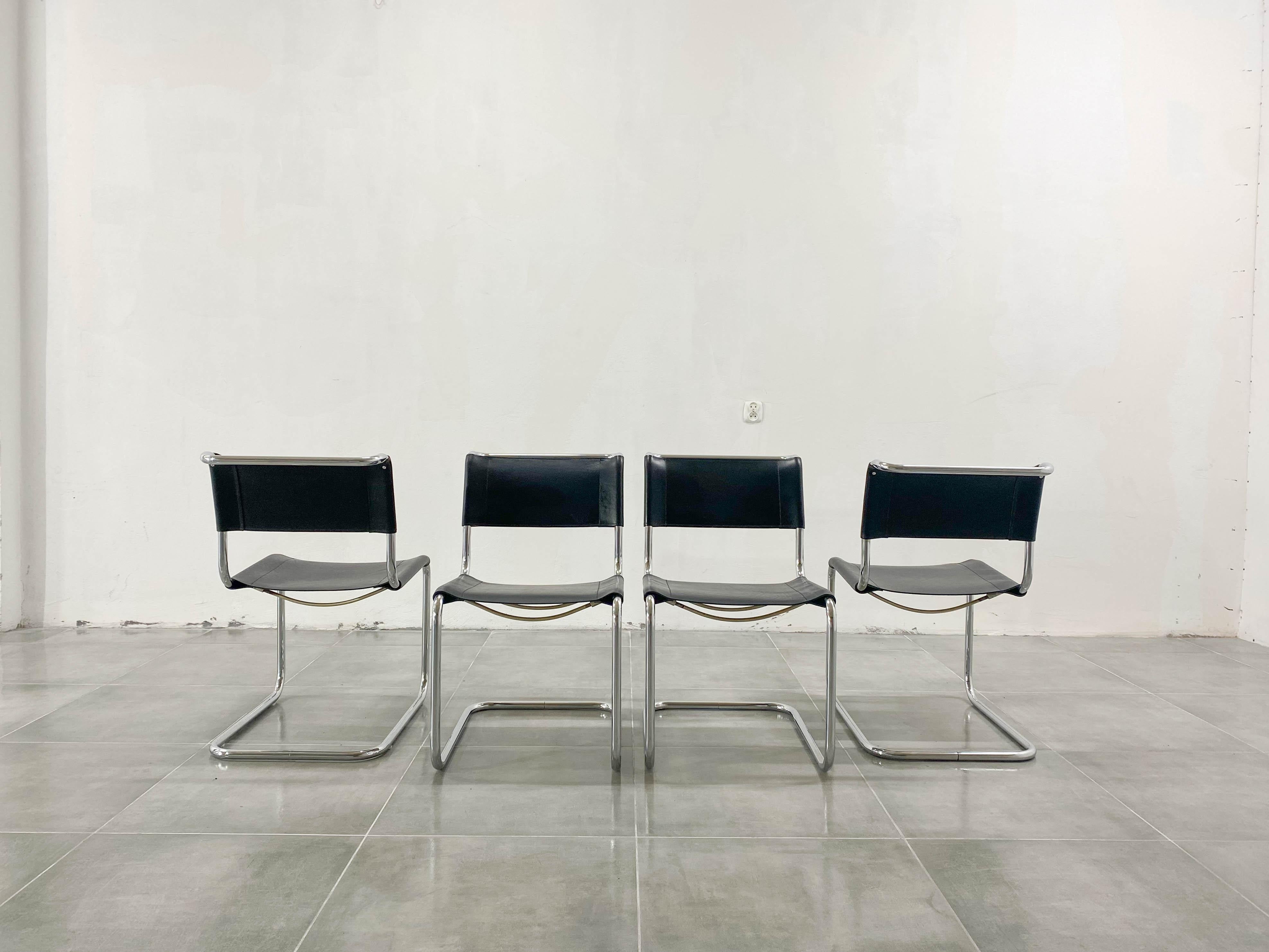 S33 Chairs by Mart Stam for Thonet, 1970s, Set of 4 In Good Condition For Sale In RADOMSKO, PL