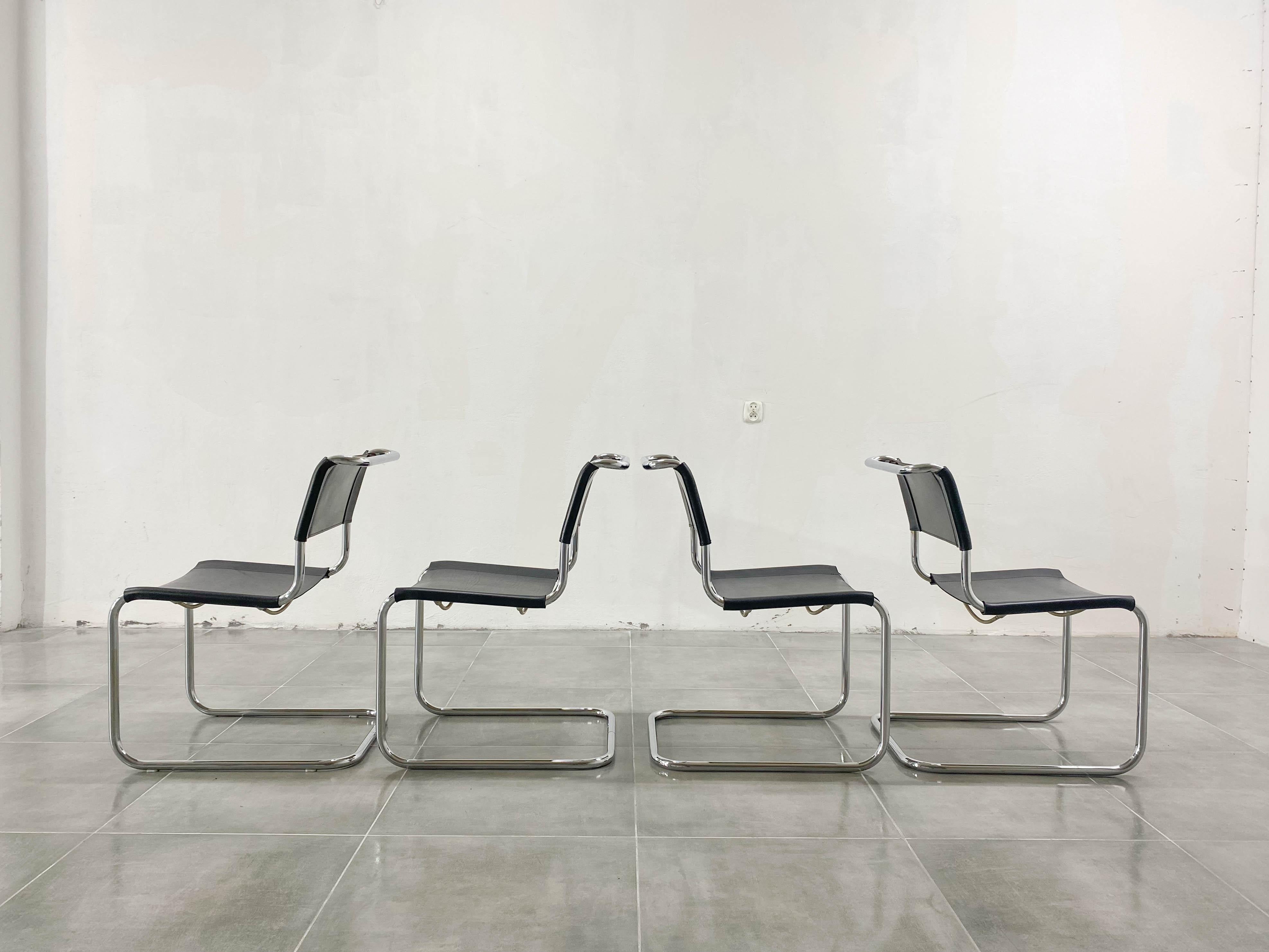 Late 20th Century S33 Chairs by Mart Stam for Thonet, 1970s, Set of 4 For Sale