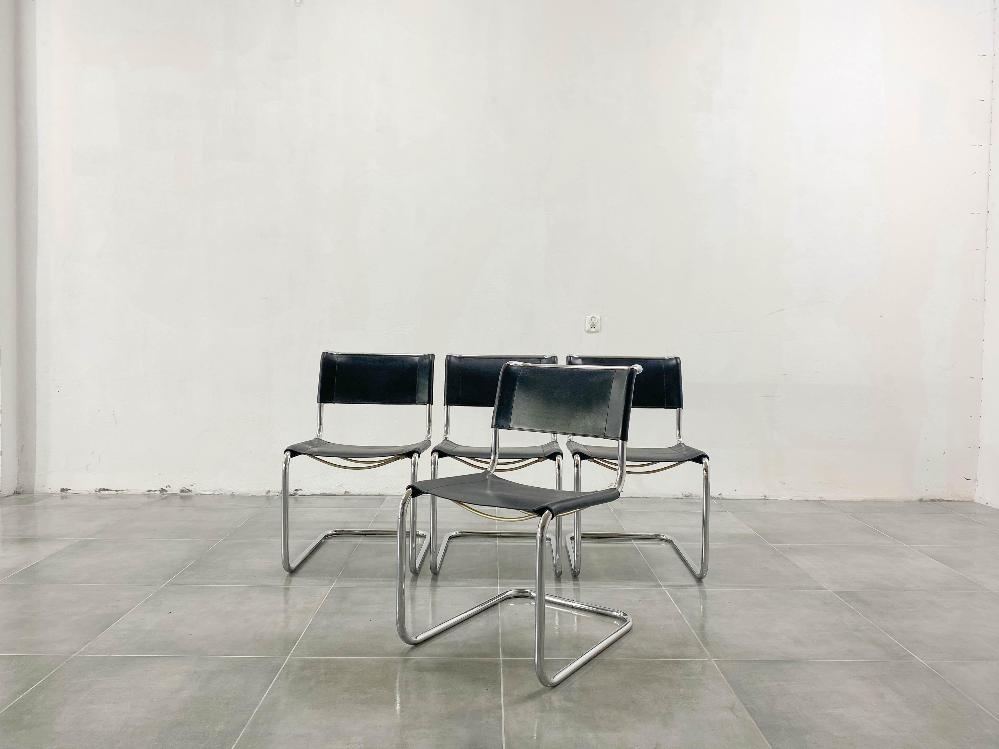 S33 Chairs by Mart Stam for Thonet, 1970s, Set of 4 For Sale 1