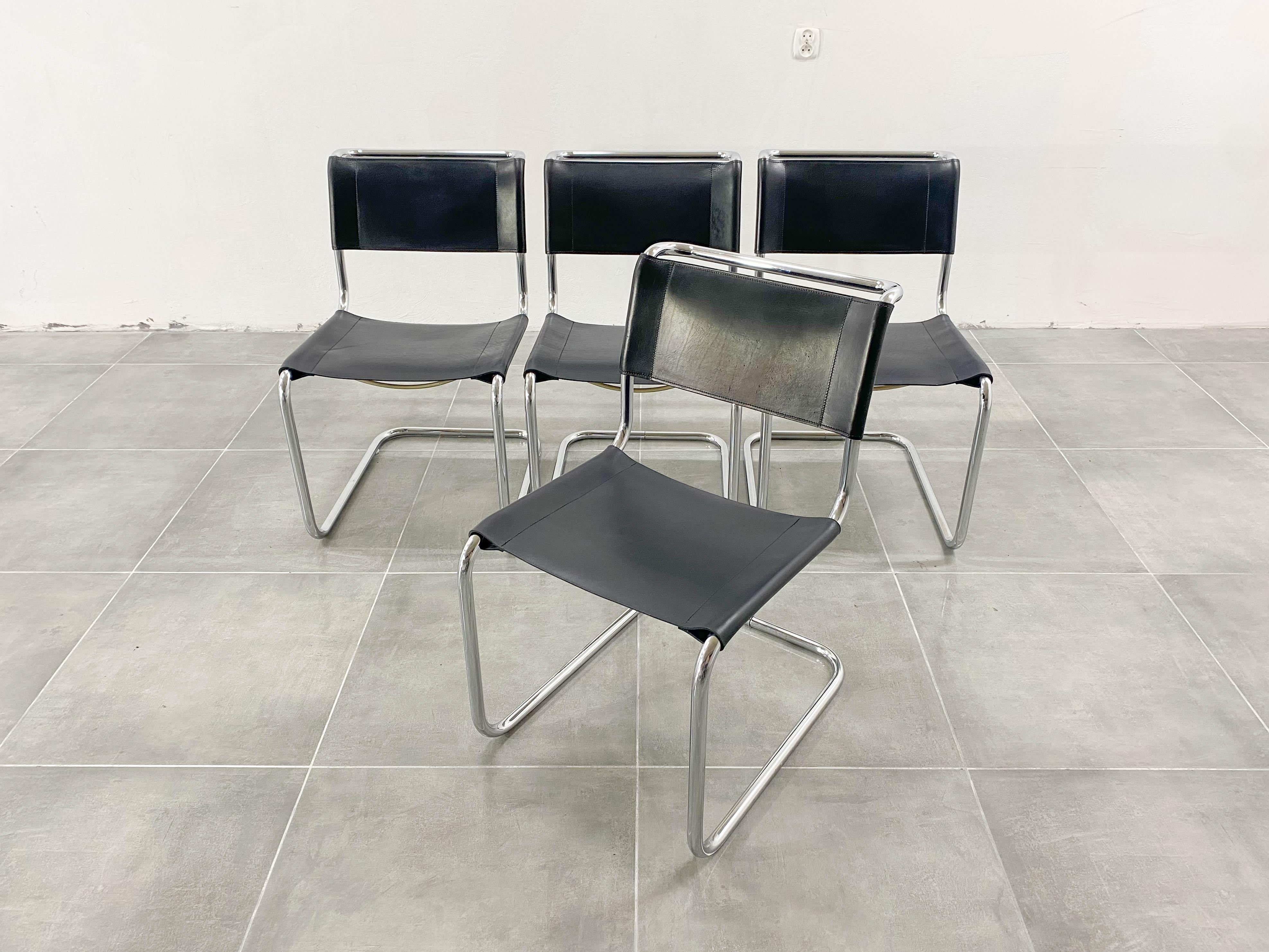 S33 Chairs by Mart Stam for Thonet, 1970s, Set of 4 2