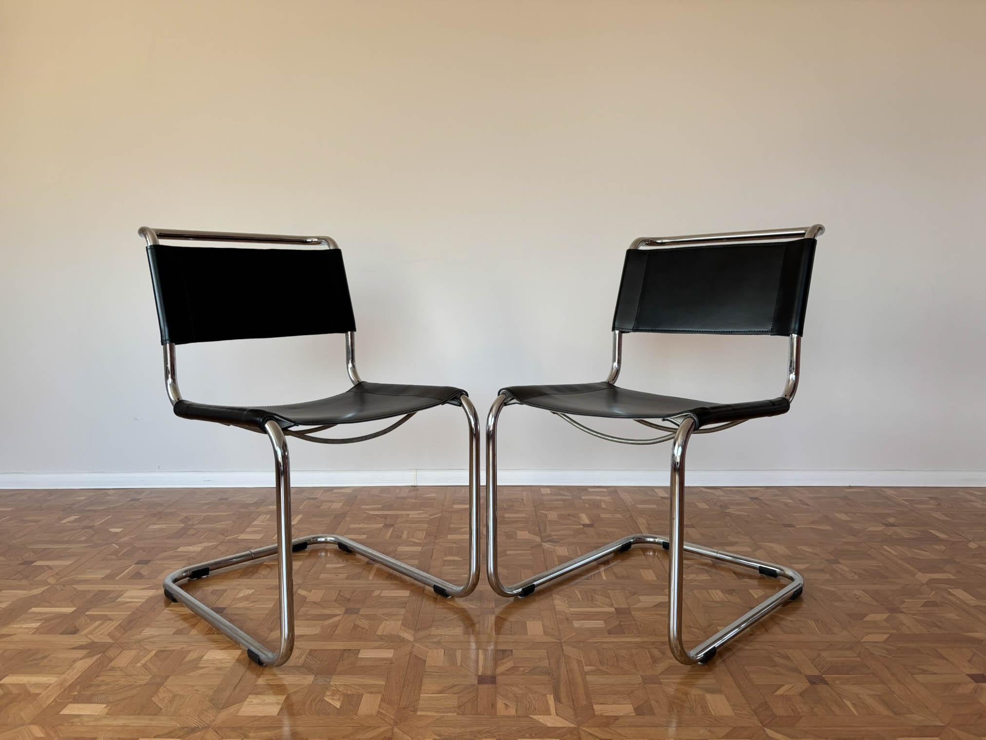 S33 Stühle von Mart Stam für Thonet, 1980er Jahre, 2 Exemplare (Deutsch) im Angebot
