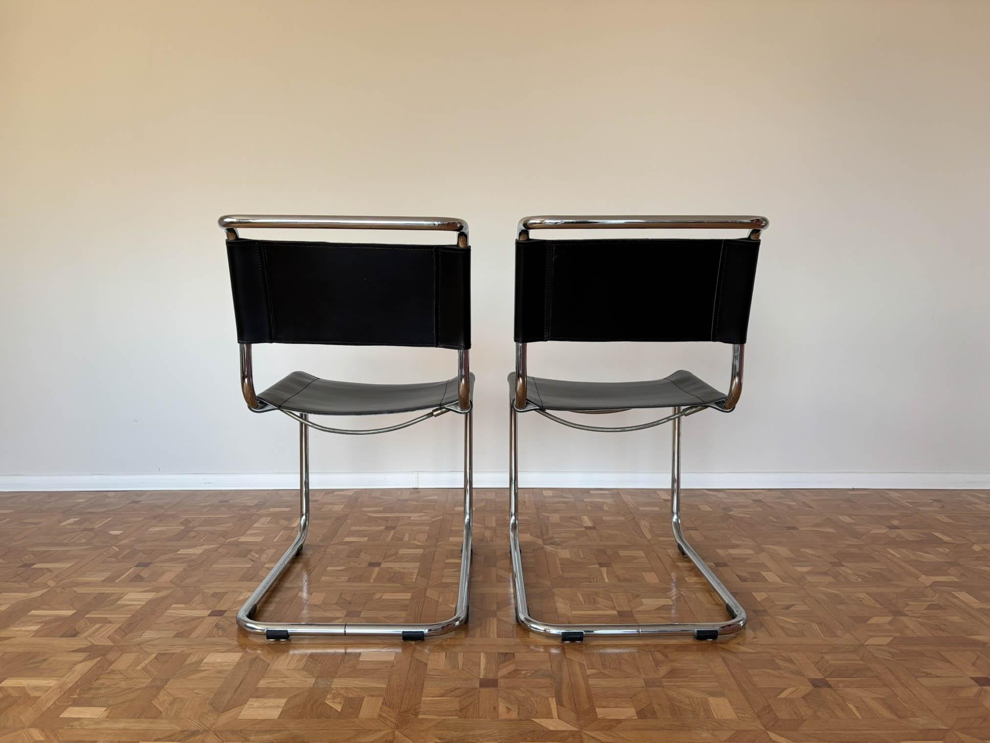 S33 Stühle von Mart Stam für Thonet, 1980er Jahre, 2 Exemplare (Stahl) im Angebot
