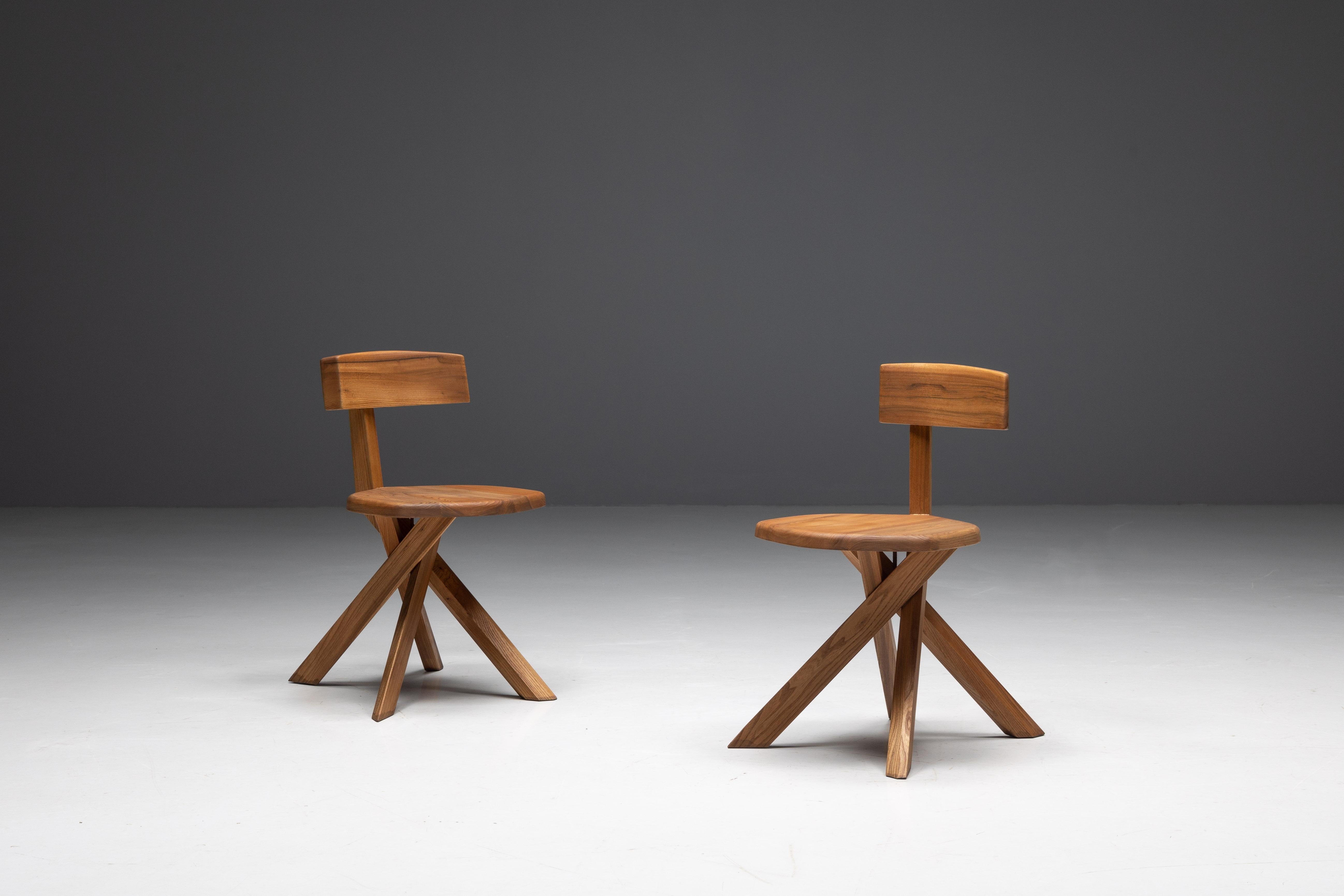 S34 Dining Chairs by Pierre Chapo, France, 1970s For Sale 2