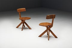 S34 Dining Chairs by Pierre Chapo, France, 1970s